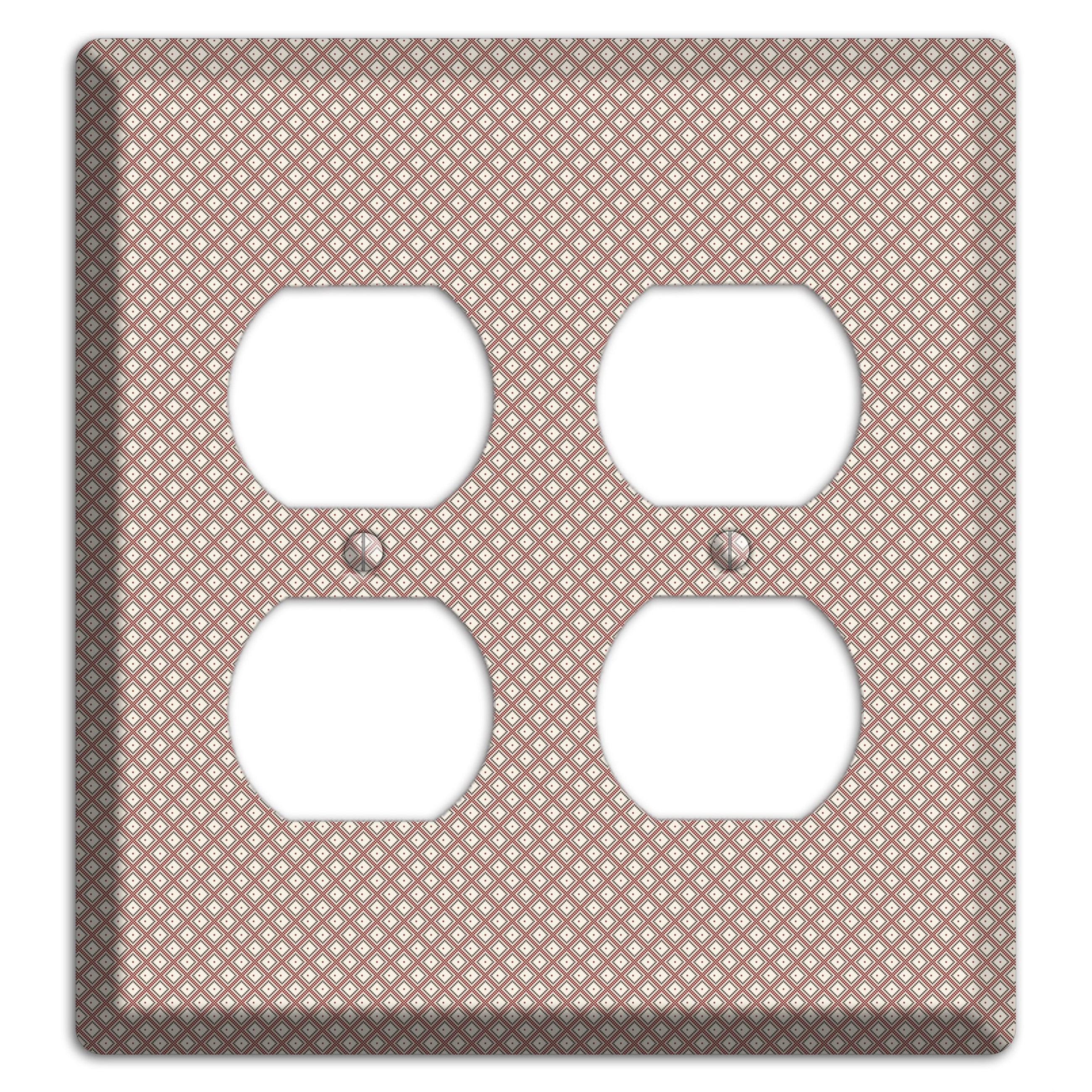 Light Brown and Beige Diamonds 2 Duplex Wallplate