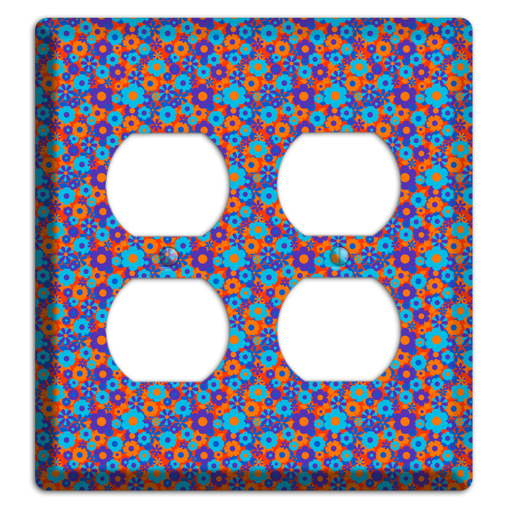 Blue Purple Calico 2 Duplex Wallplate