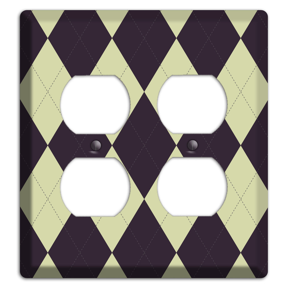Beige Argyle 2 Duplex Wallplate