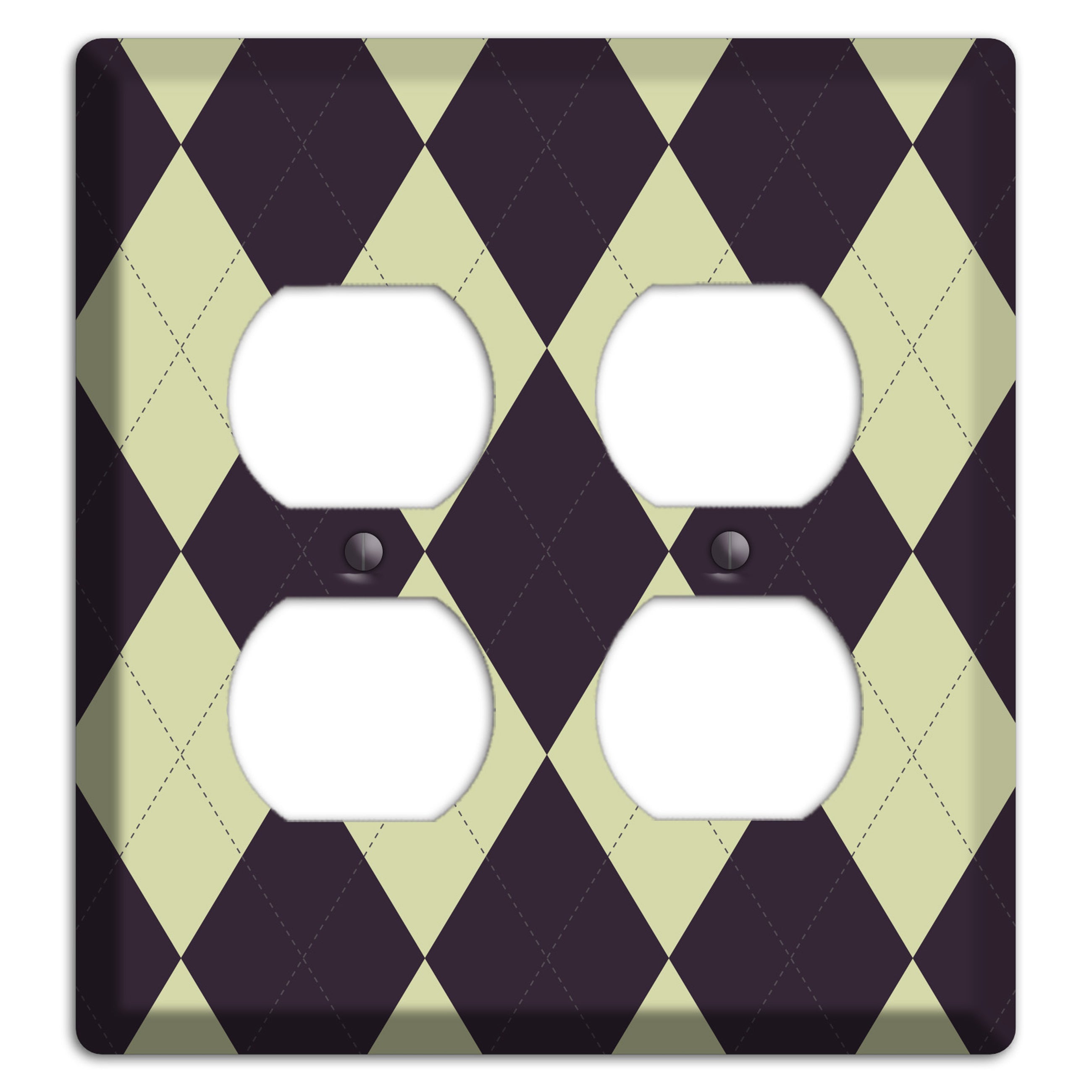 Beige Argyle 2 Duplex Wallplate