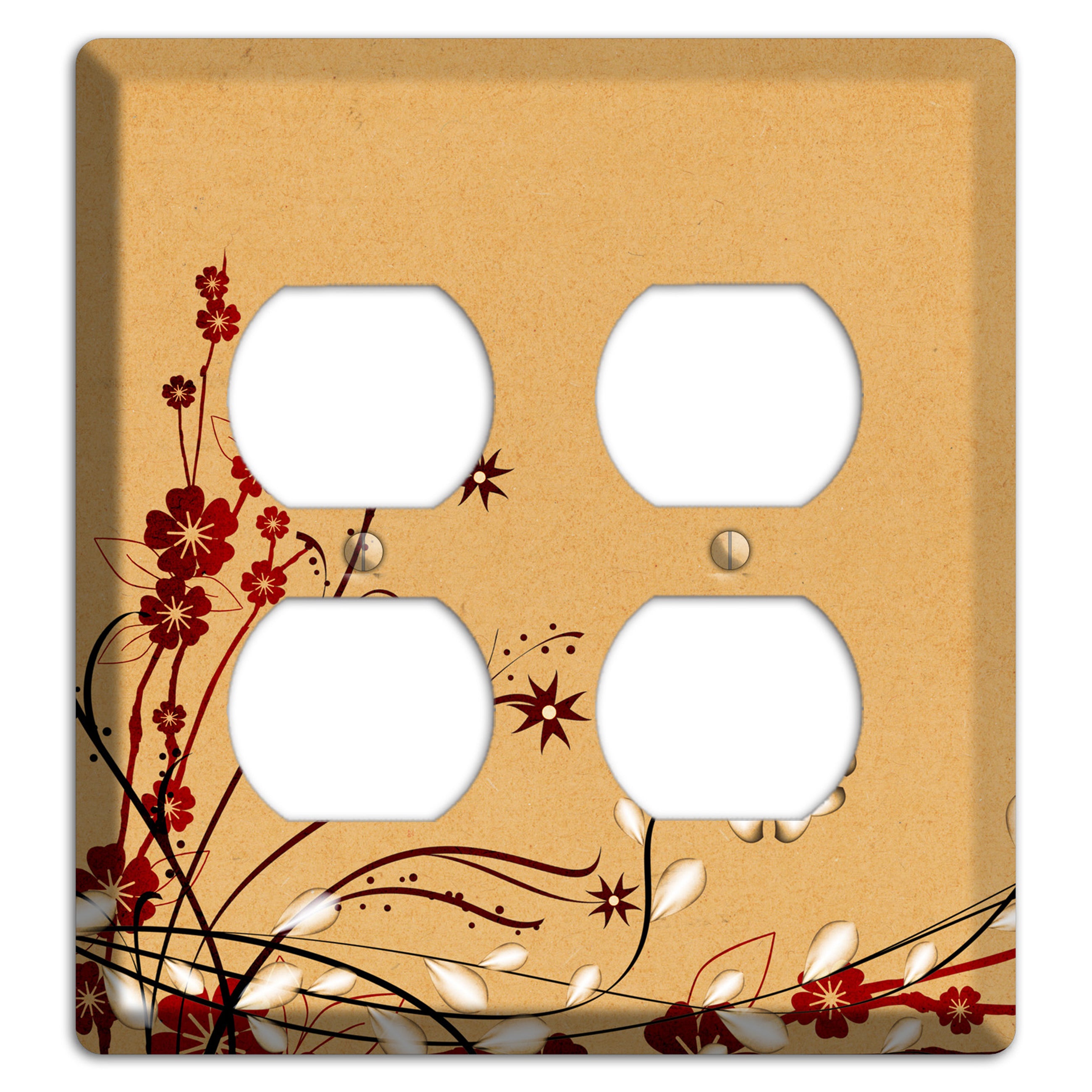 Delicate Red Flowers 2 Duplex Wallplate