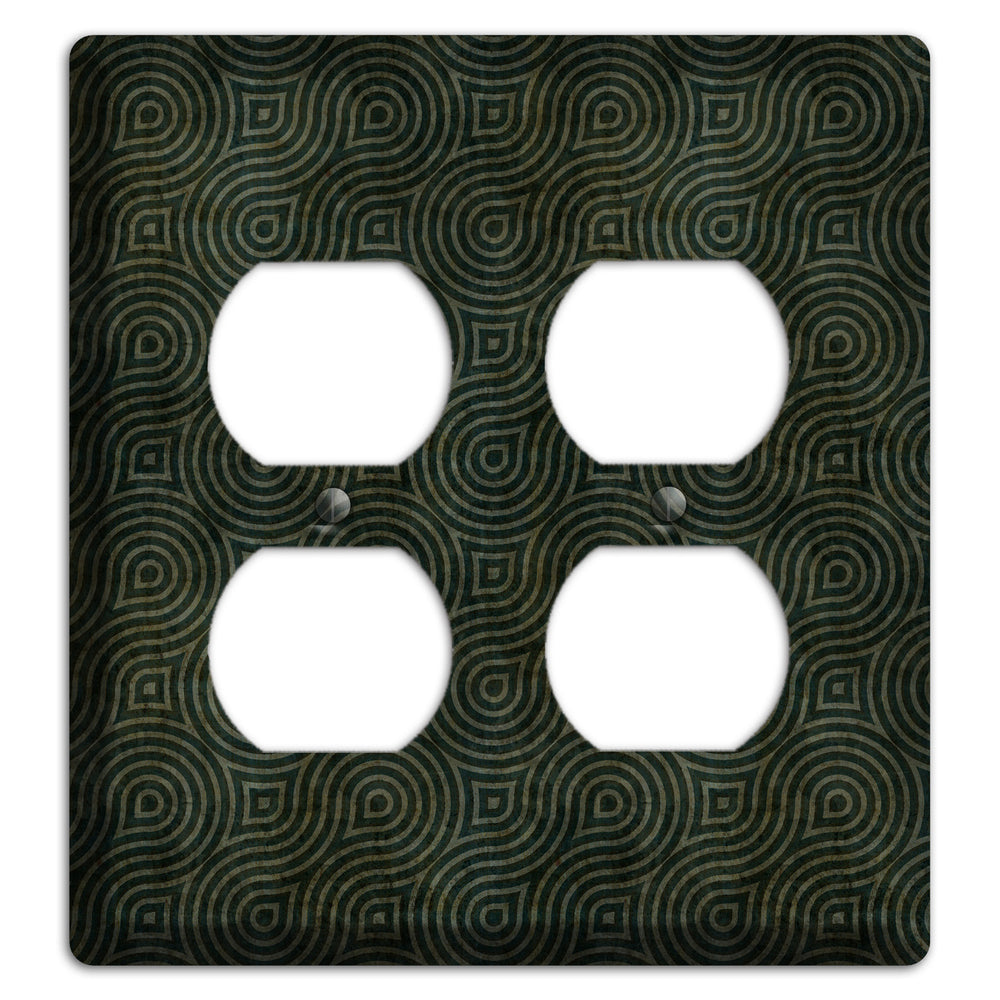 Green and Black Swirl 2 Duplex Wallplate