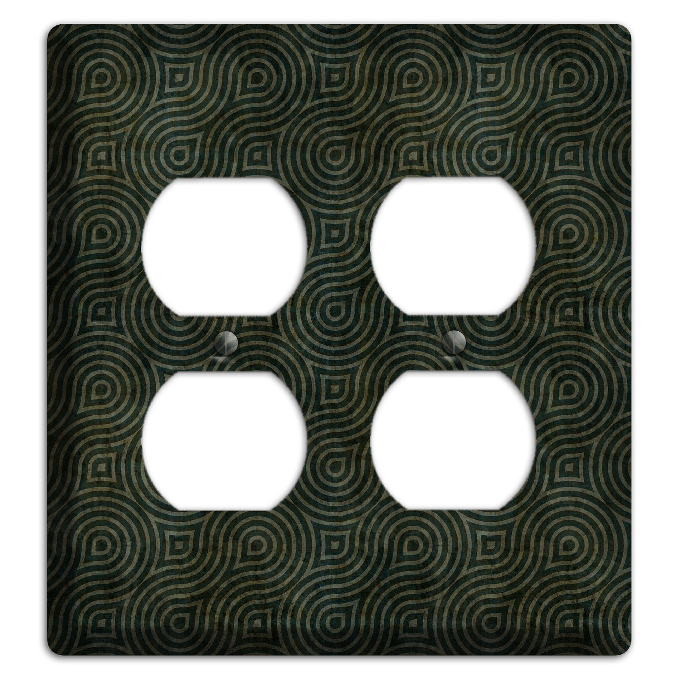Green and Black Swirl 2 Duplex Wallplate