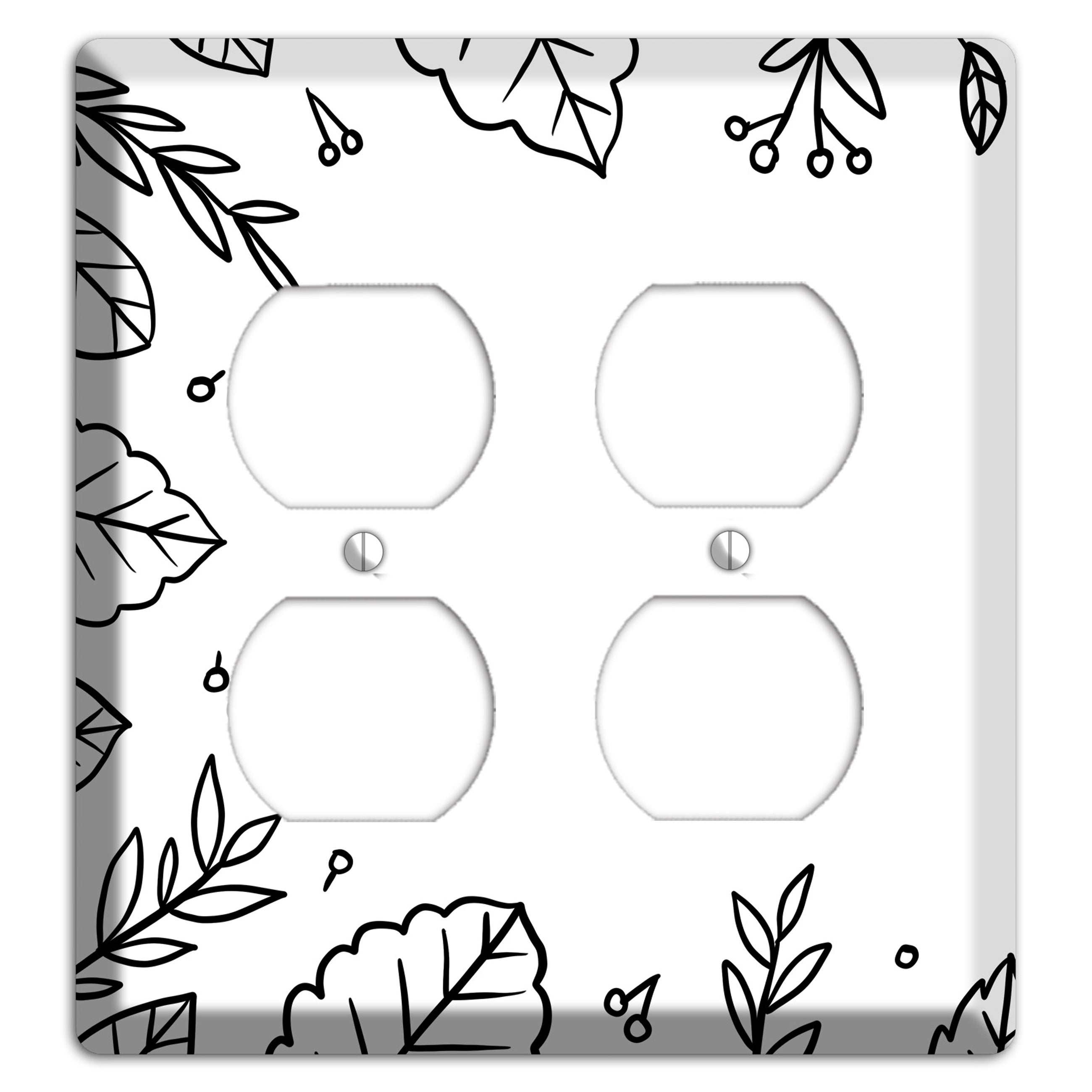 Hand-Drawn Floral 34 2 Duplex Wallplate