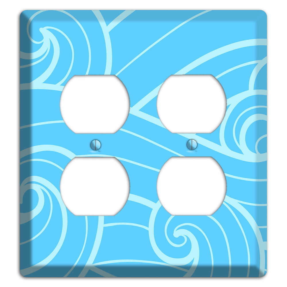 Abstract Curl Blue 2 Duplex Wallplate
