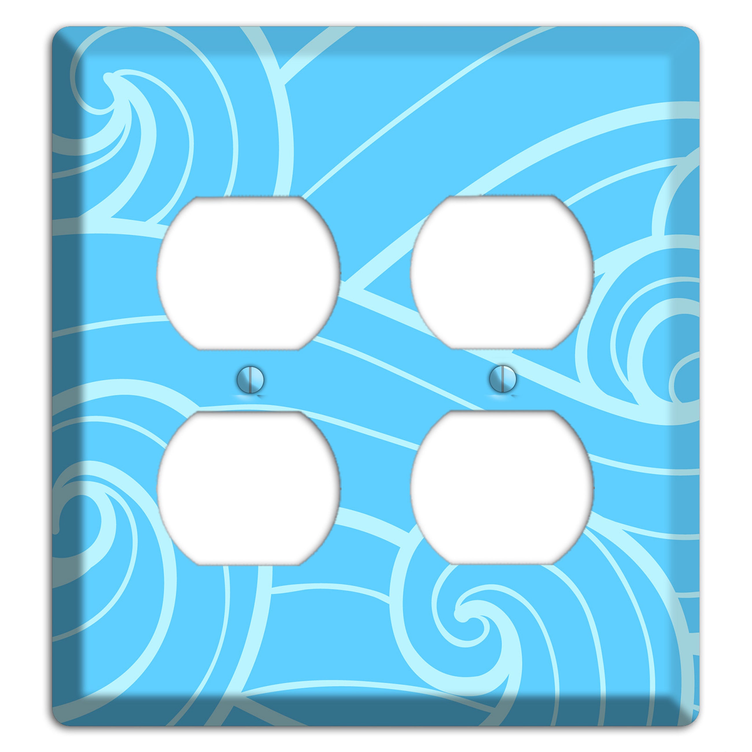 Abstract Curl Blue 2 Duplex Wallplate