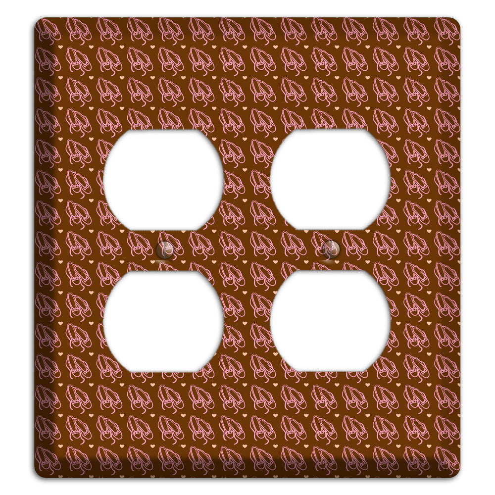 Brown with Pink Ballet Slippers 2 Duplex Wallplate