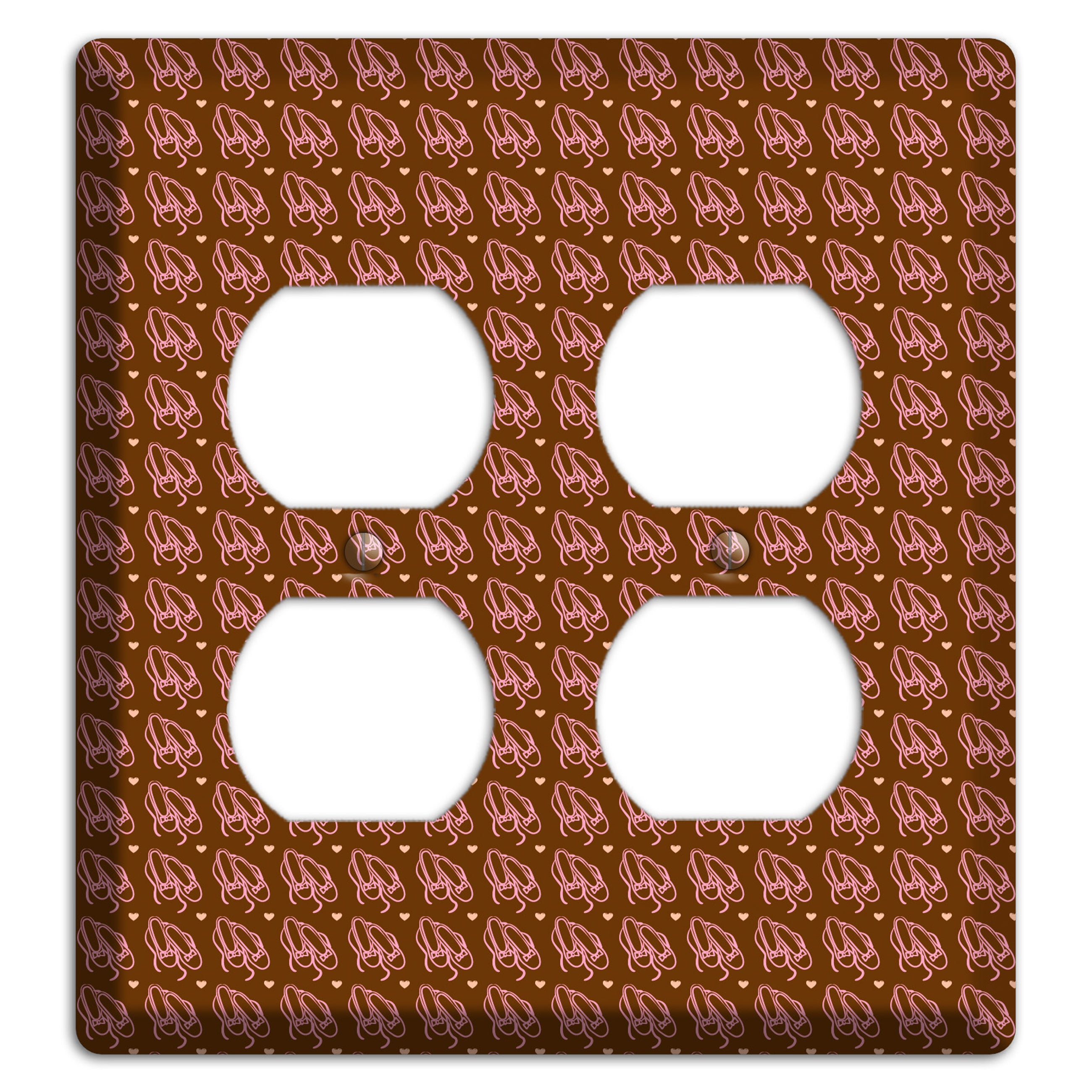 Brown with Pink Ballet Slippers 2 Duplex Wallplate
