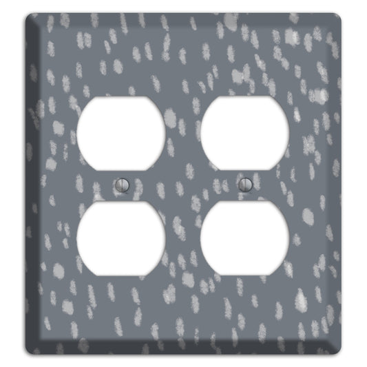 Gray and White Speckle 2 Duplex Wallplate