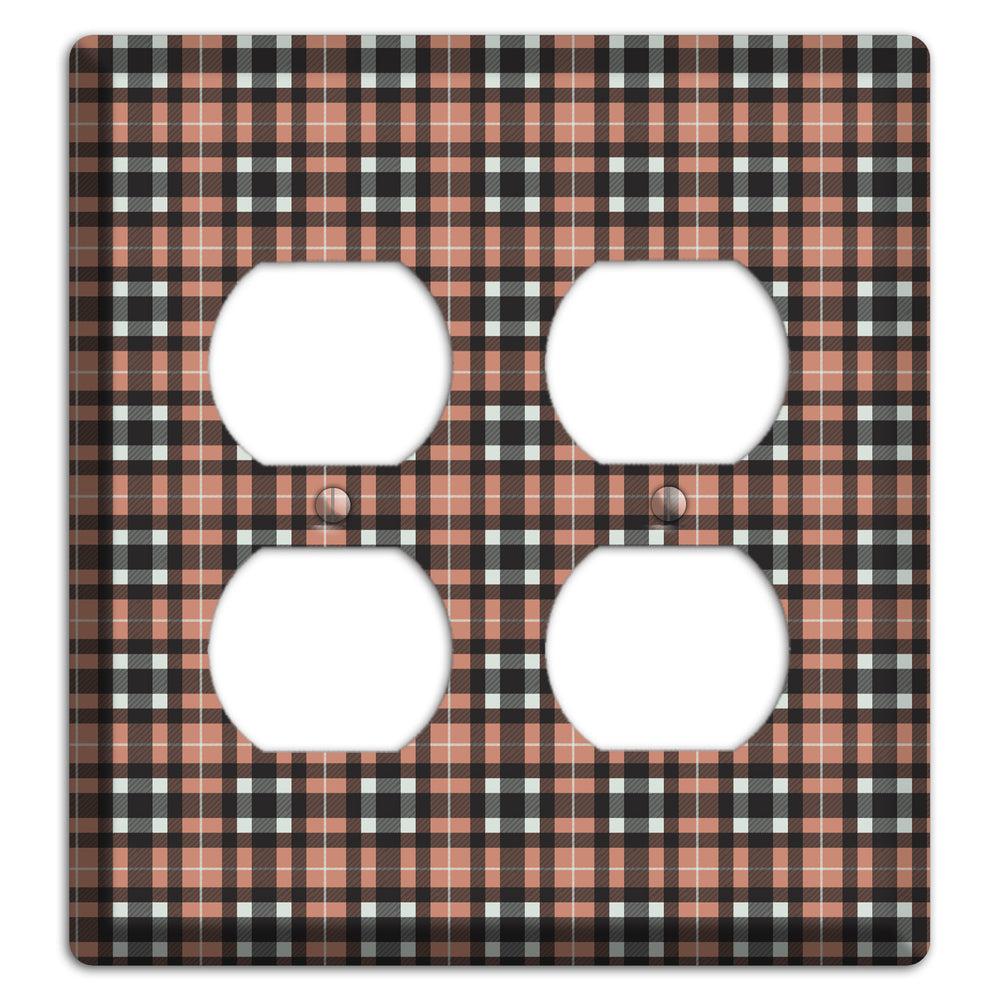 Light Brown Plaid 2 Duplex Wallplate