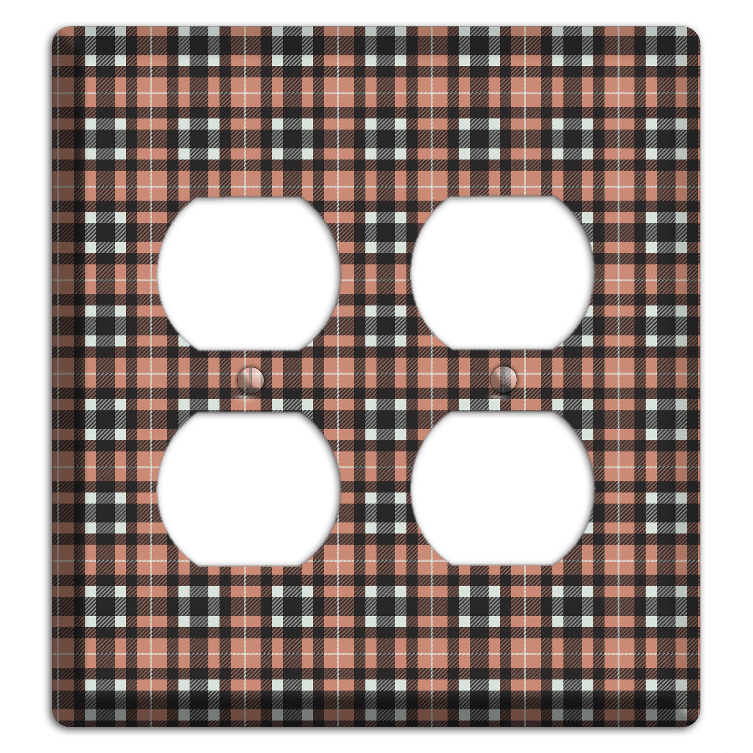 Light Brown Plaid 2 Duplex Wallplate