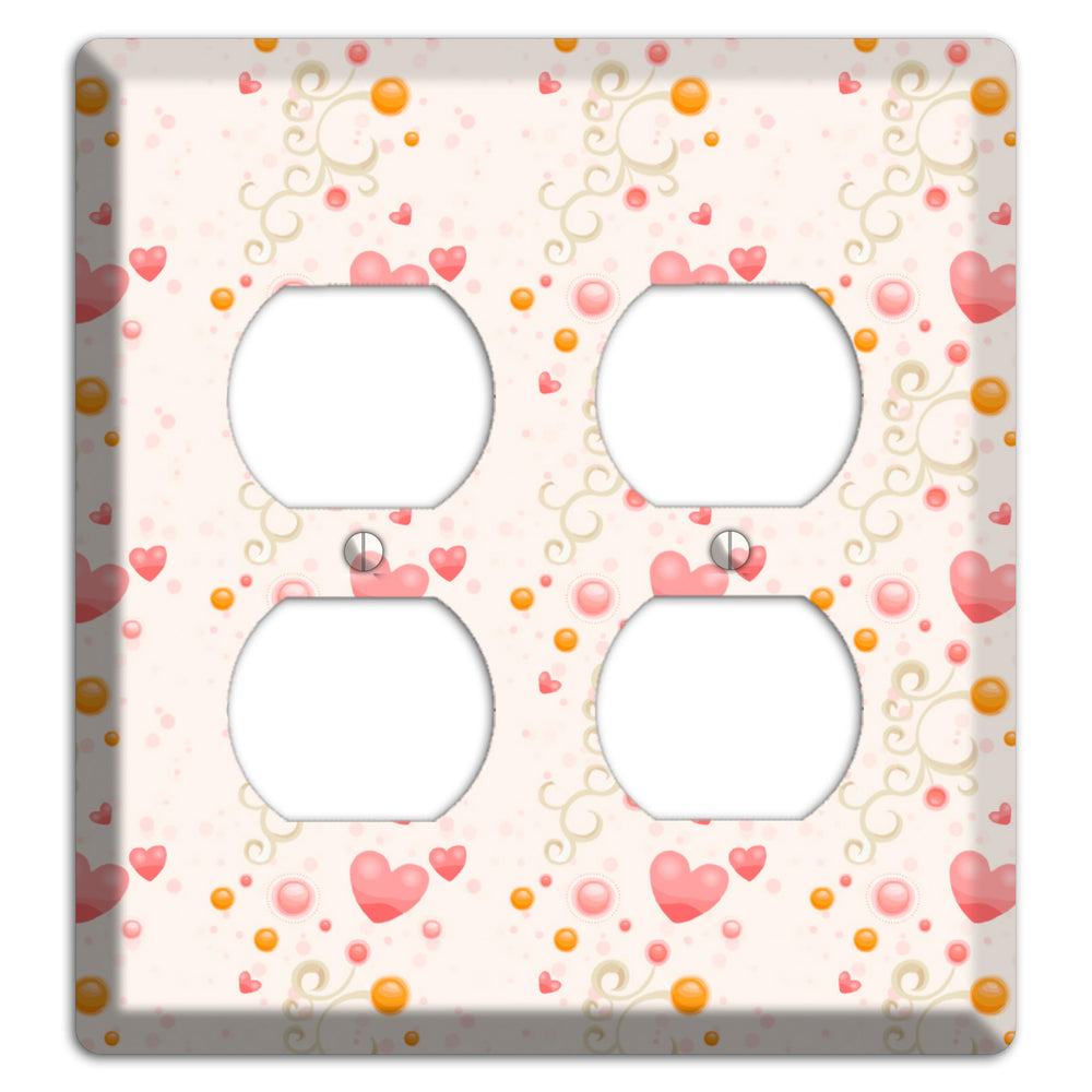 Bubbly Hearts 2 Duplex Wallplate