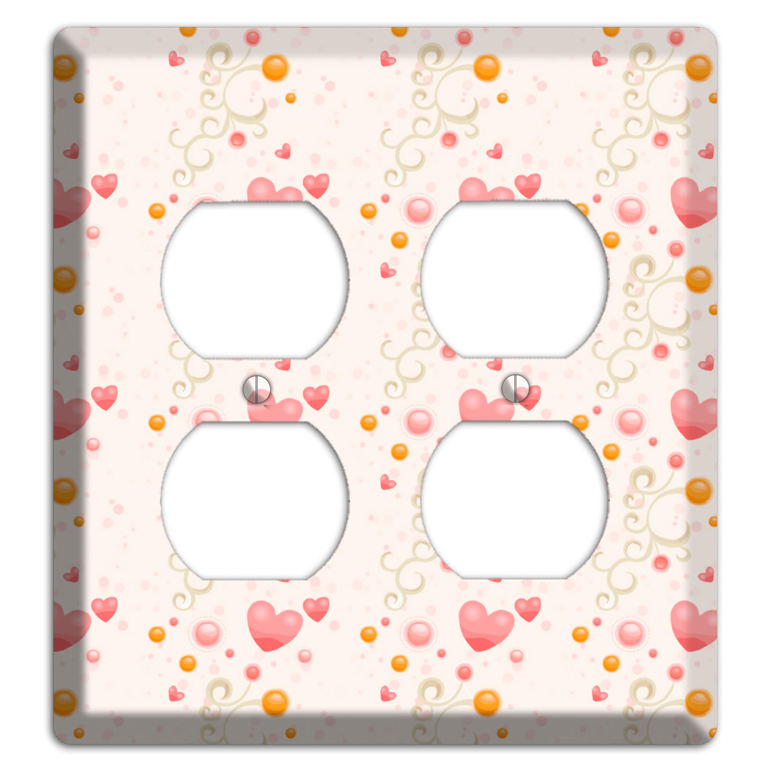 Bubbly Hearts 2 Duplex Wallplate