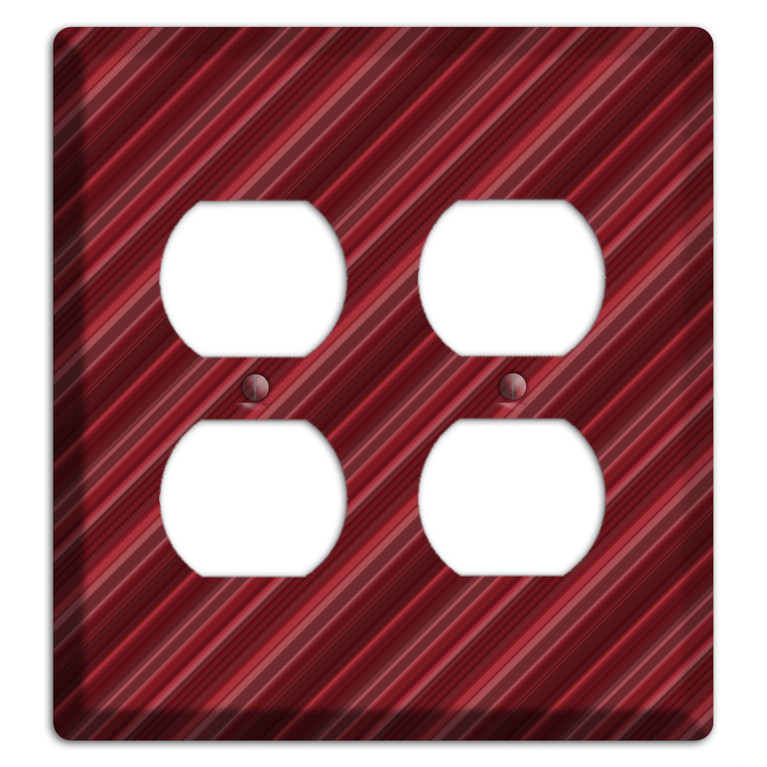 Burgundy Multi Angled Stripes 2 Duplex Wallplate