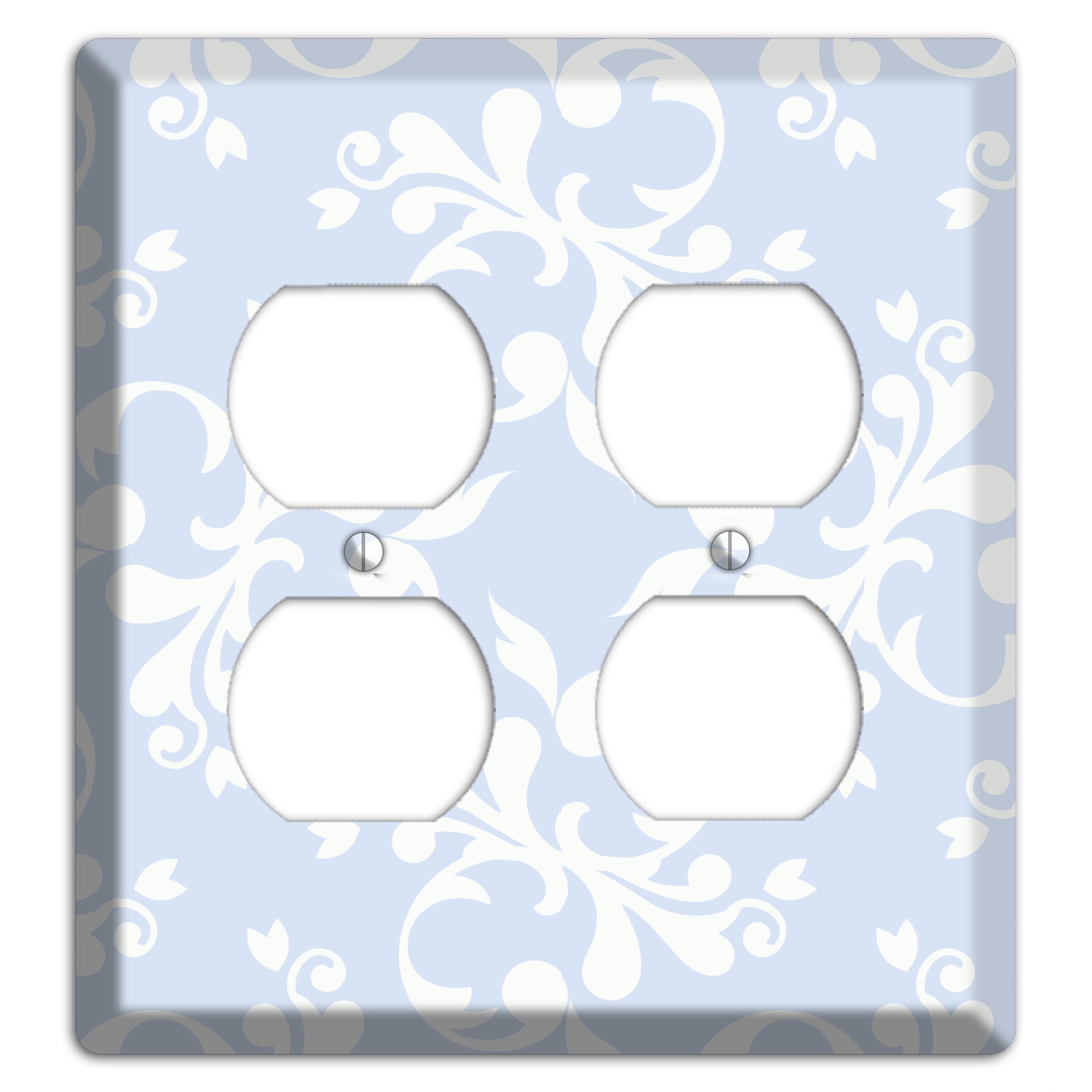 Light Blue Victorian Toile 2 Duplex Wallplate