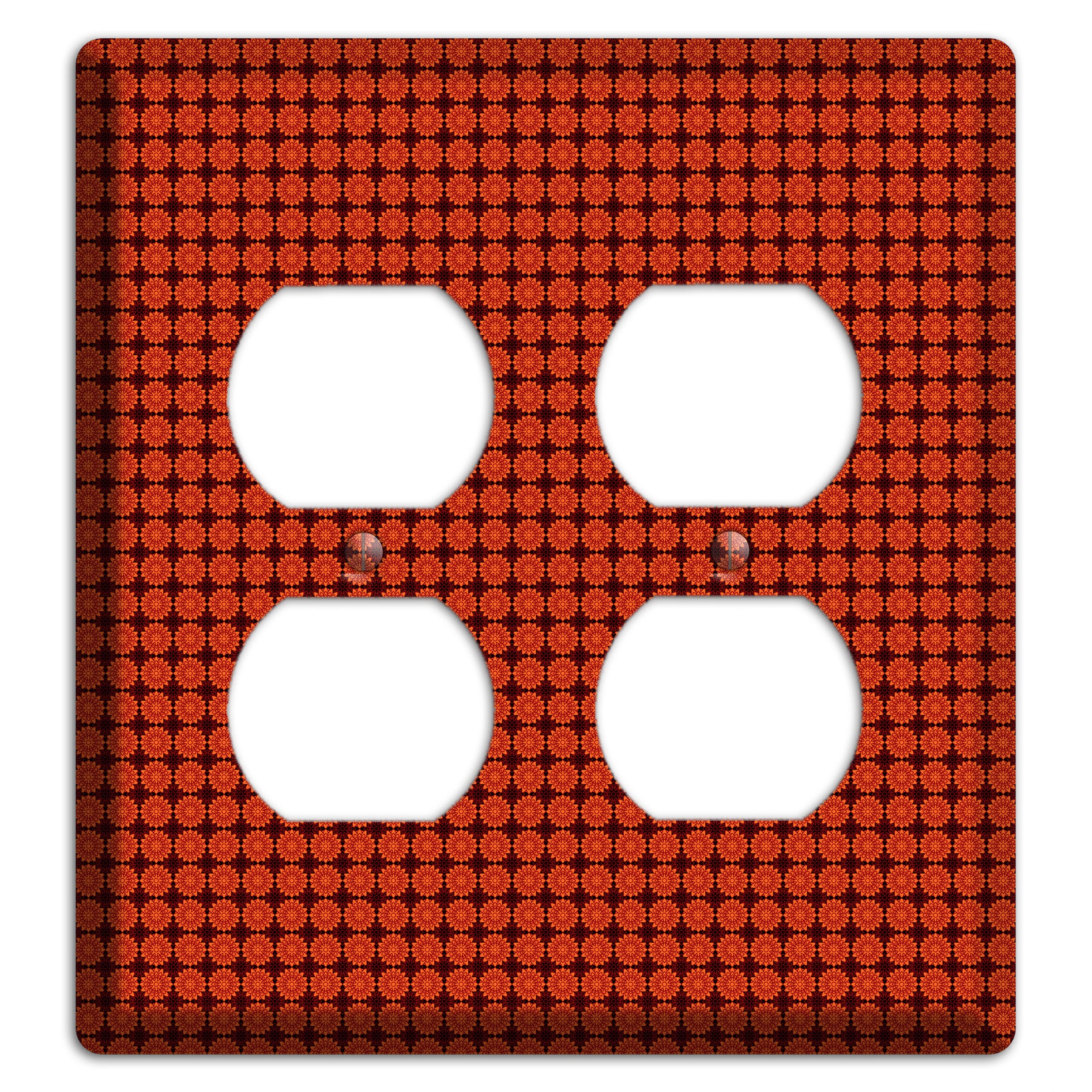 Maroon with Tiled Red Foulard 2 Duplex Wallplate