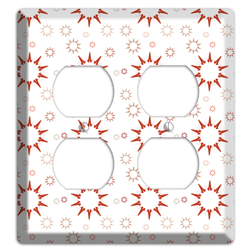 Maroon Retro Burst 2 Duplex Wallplate