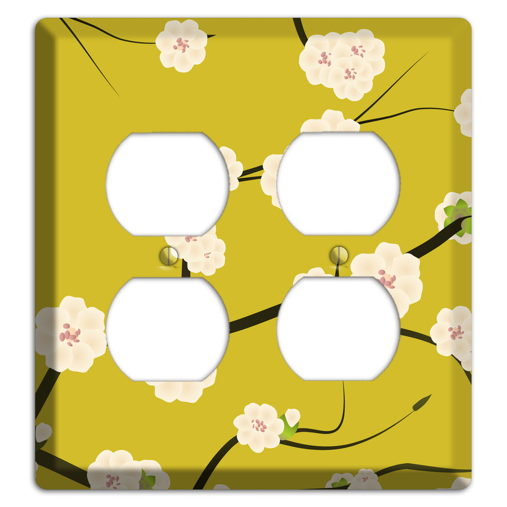 Yellow Chery Blossoms 2 Duplex Wallplate