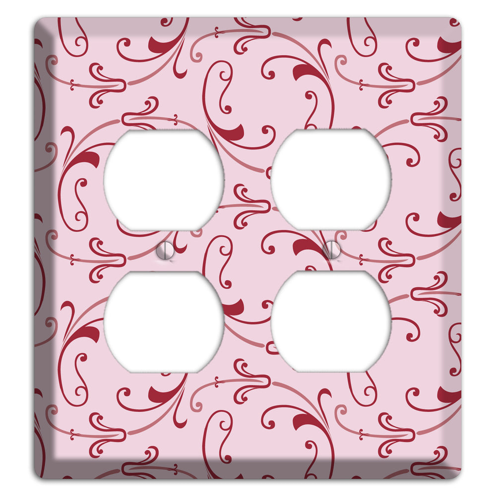 Pink Victorian Sprig 2 Duplex Wallplate