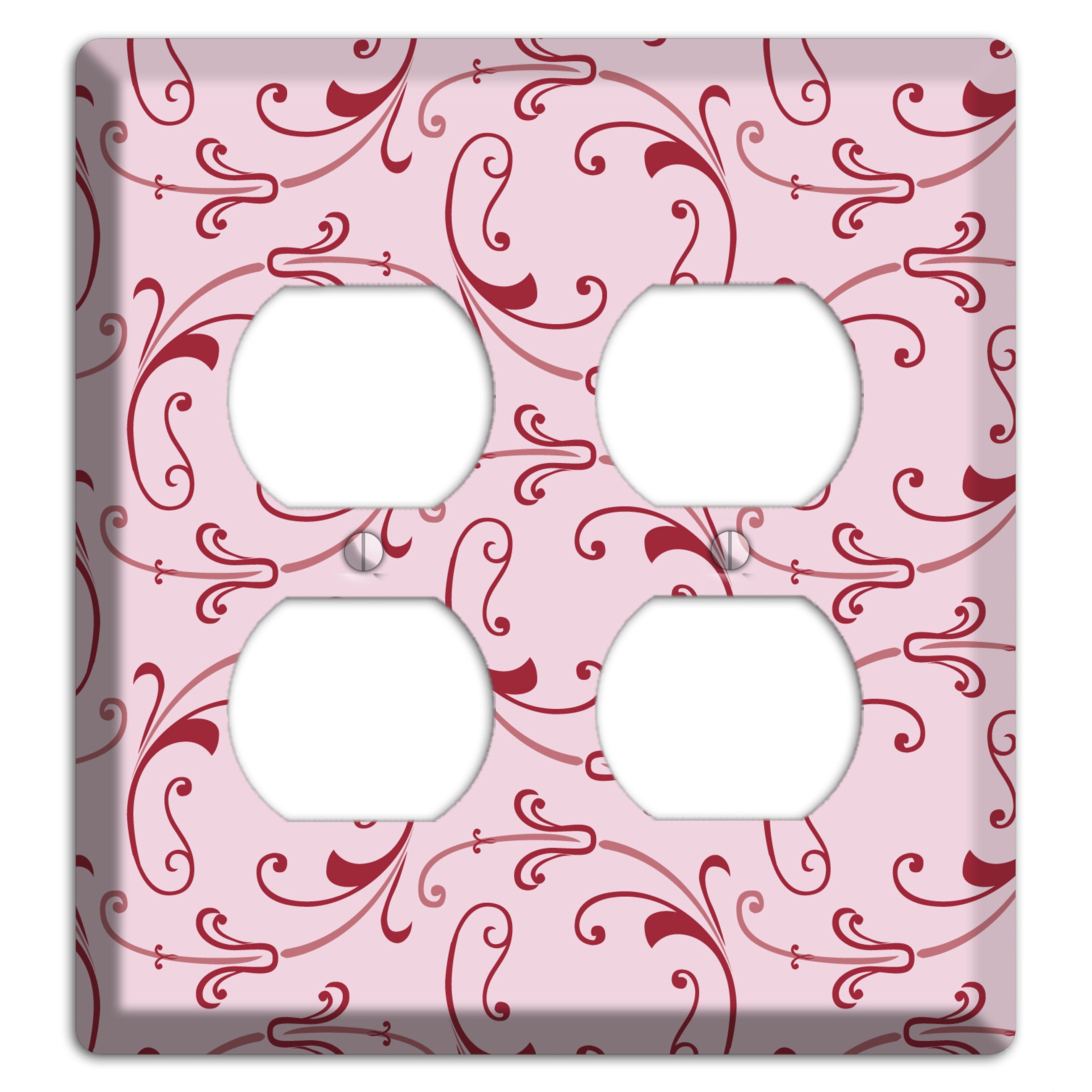 Pink Victorian Sprig 2 Duplex Wallplate