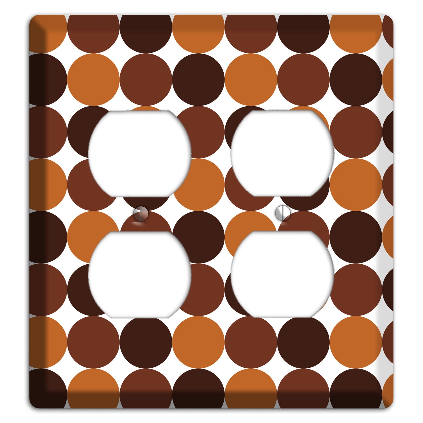 Multi Brown Tiled Dots 2 Duplex Wallplate