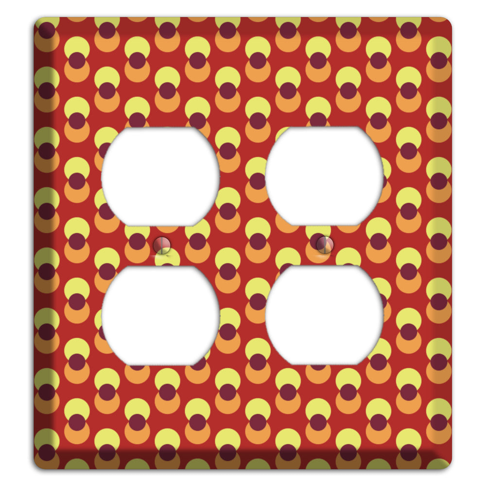 Red Yellow Coral Overlain Dots 2 Duplex Wallplate
