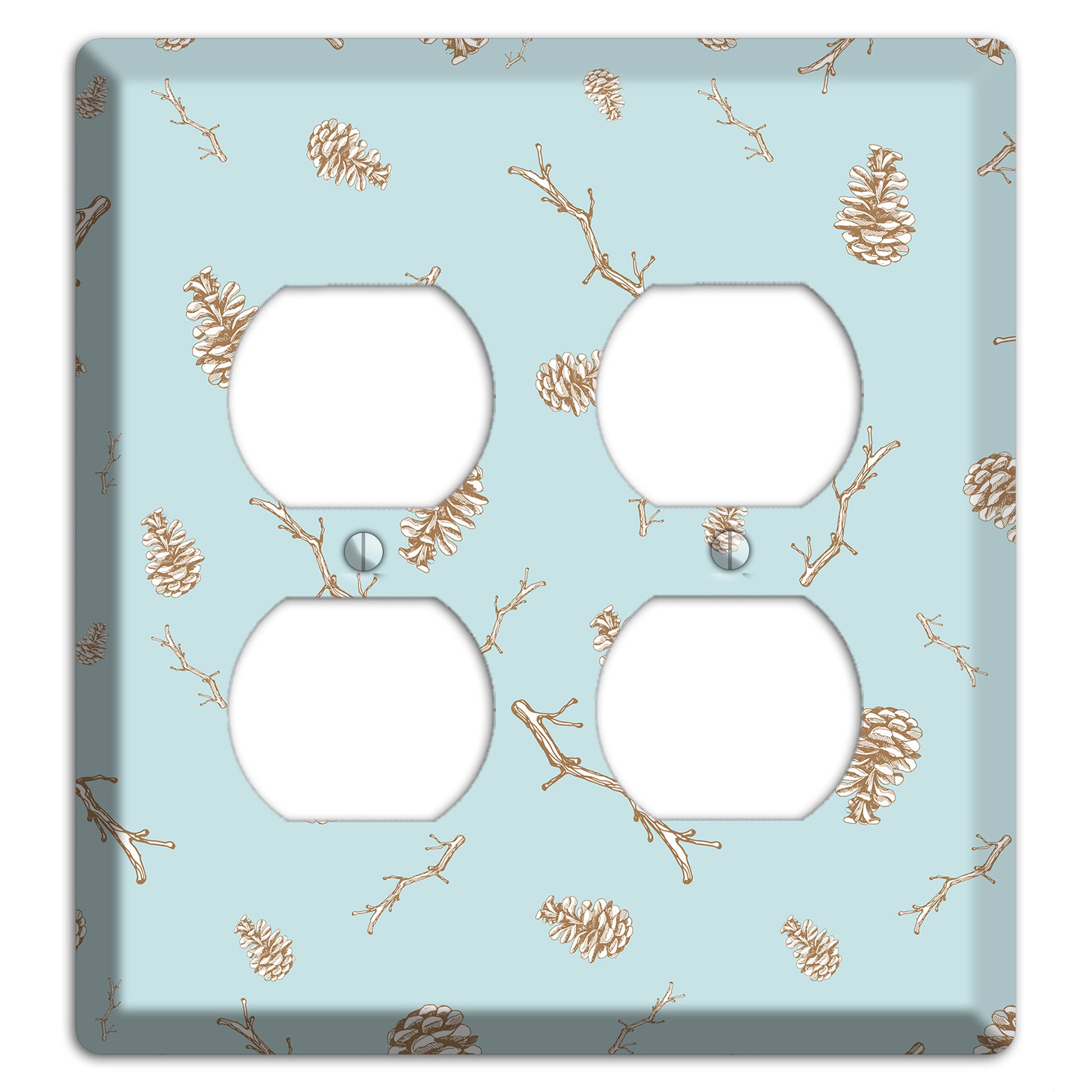 Wildlife Pinecones & Twigs 2 Duplex Wallplate