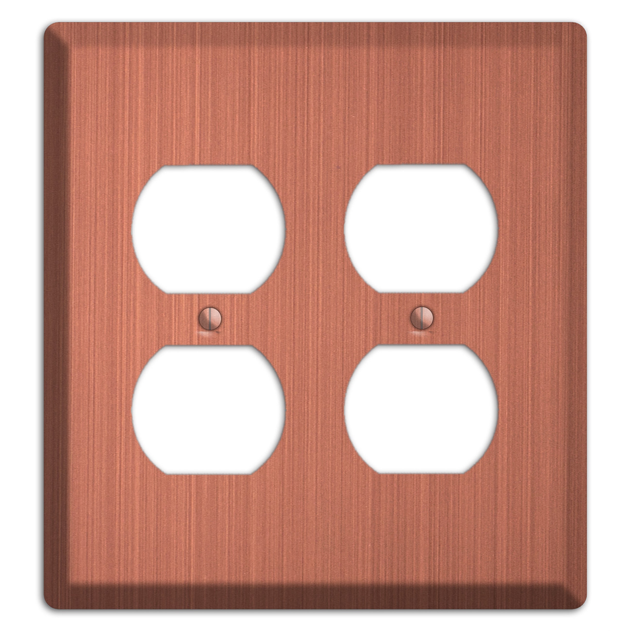 Antique Brushed Solid Copper 2 Duplex Wallplate