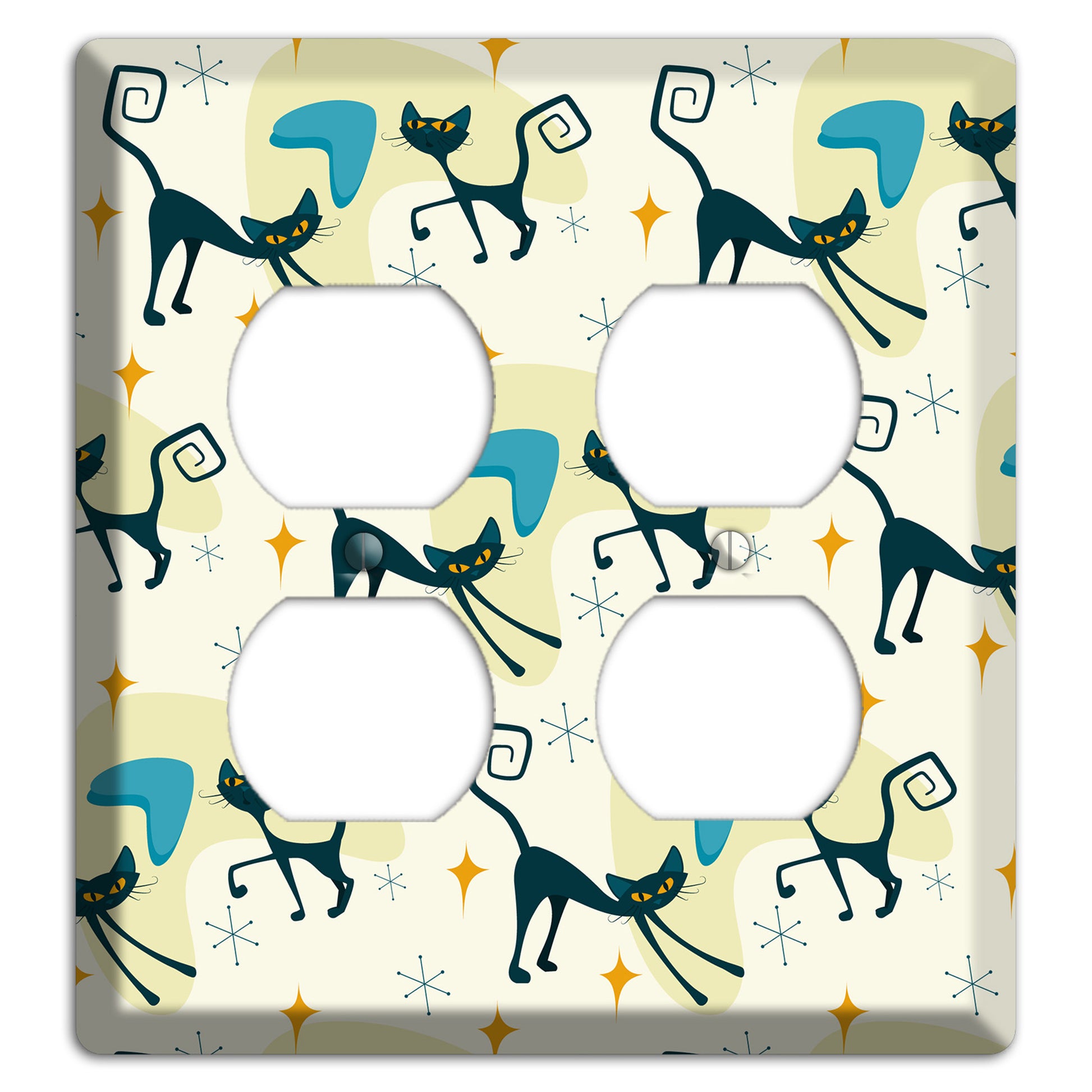 Black Cats 2 Duplex Wallplate