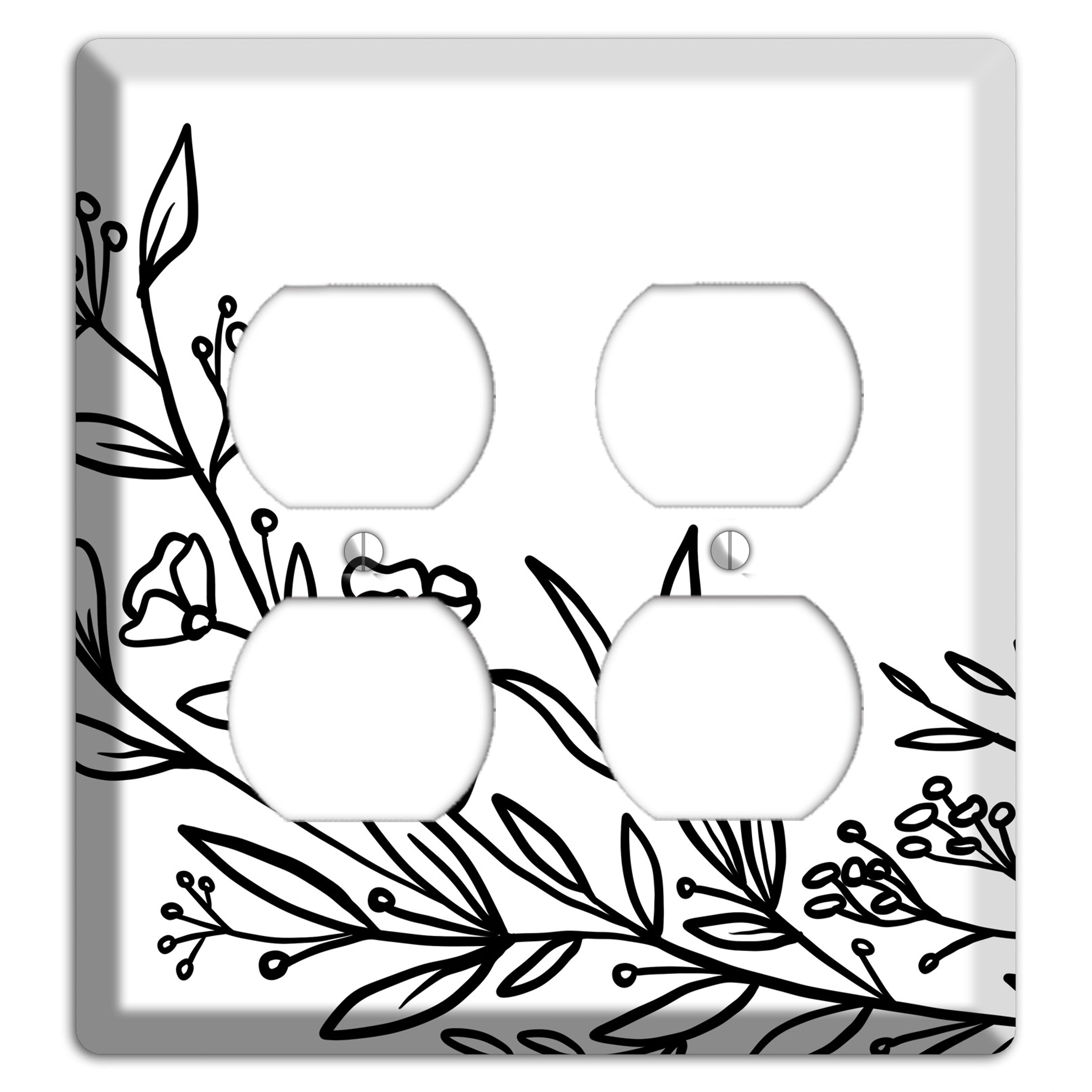 Hand-Drawn Floral 24 2 Duplex Wallplate