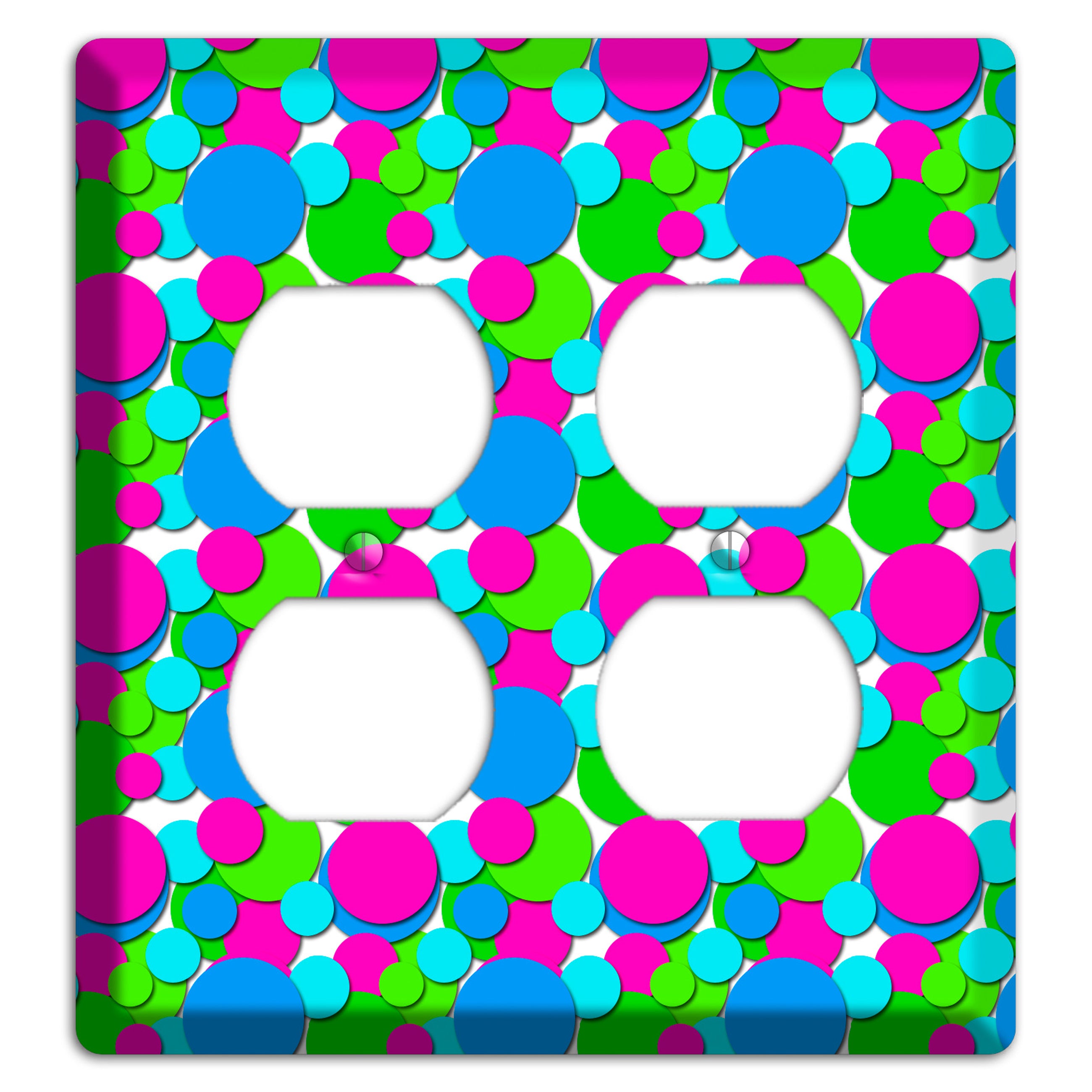 Fuschia Lime Blue Bubble Dots 2 Duplex Wallplate
