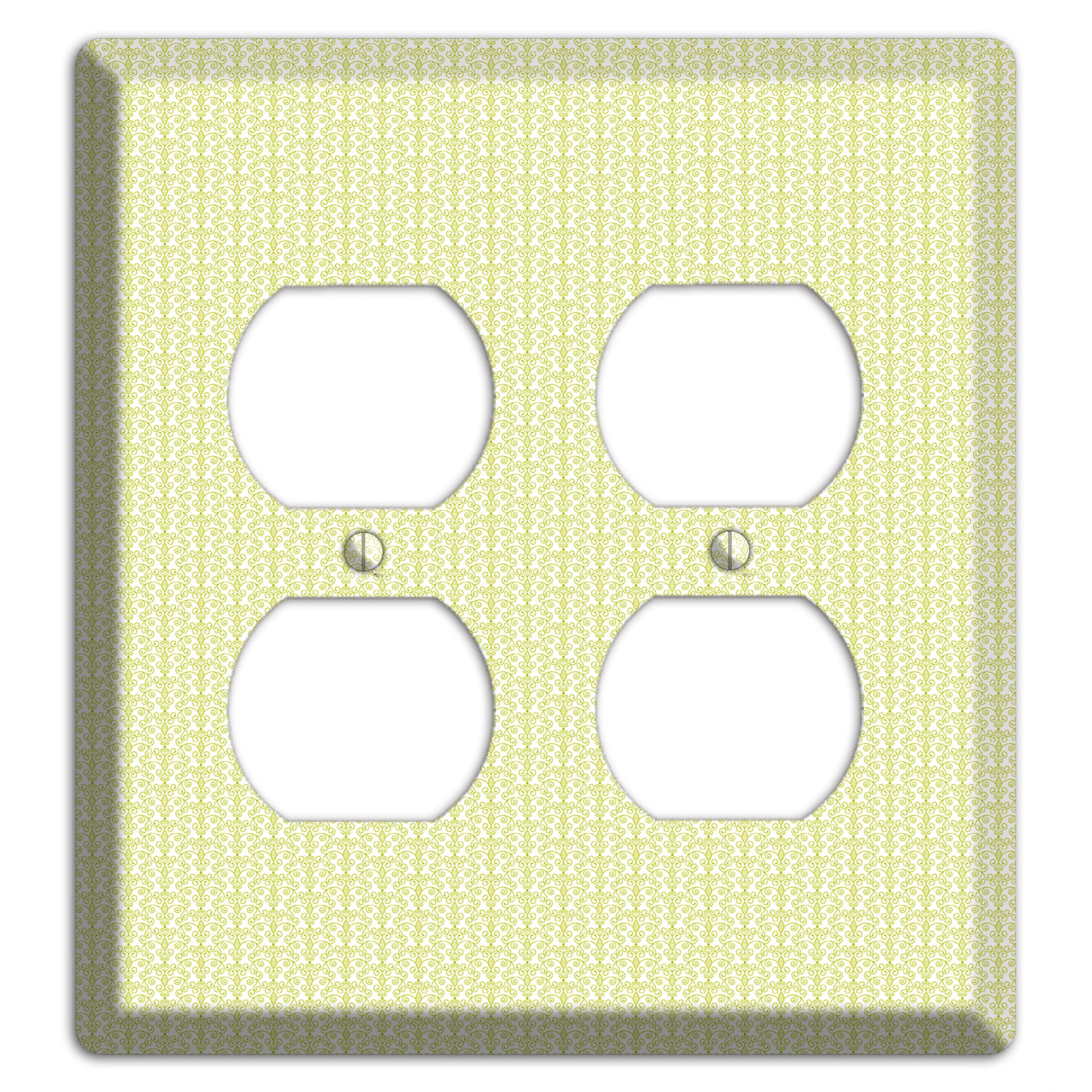 Olive Tiny Toile Half Drop 2 Duplex Wallplate