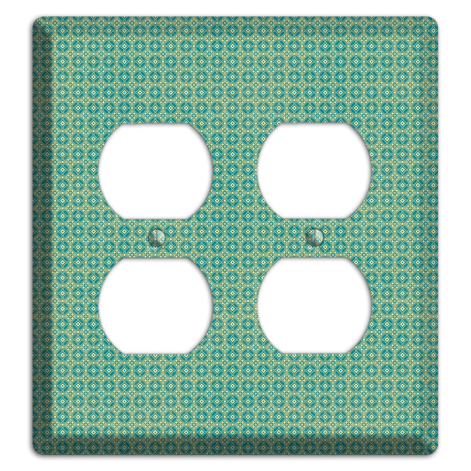 Multi Soft Green Arabesque 2 Duplex Wallplate