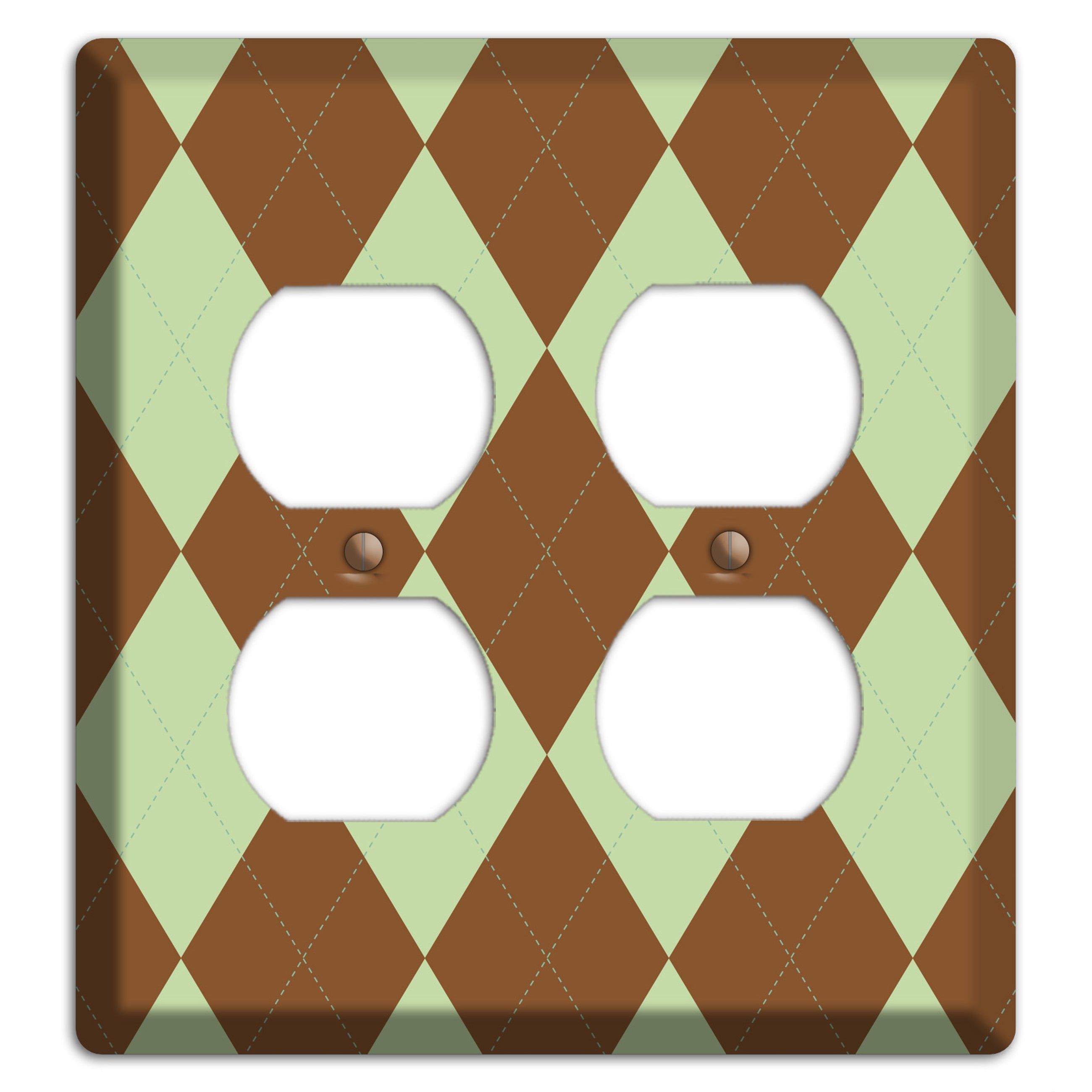 Brown Argyle 2 Duplex Wallplate