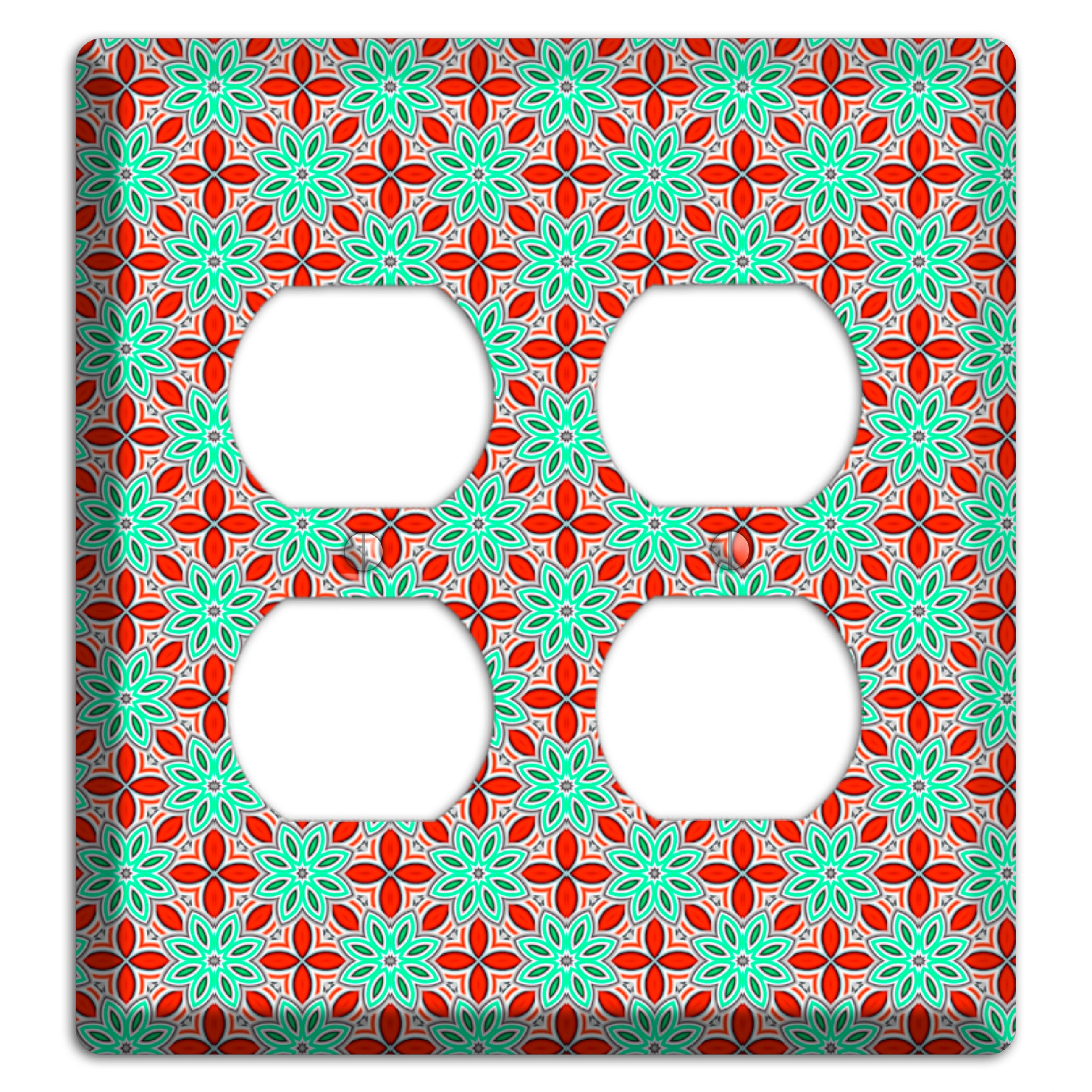 Green and Red Foulard 2 Duplex Wallplate