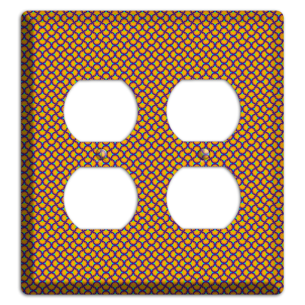 Purple Orange Green Scallop Translation 2 Duplex Wallplate