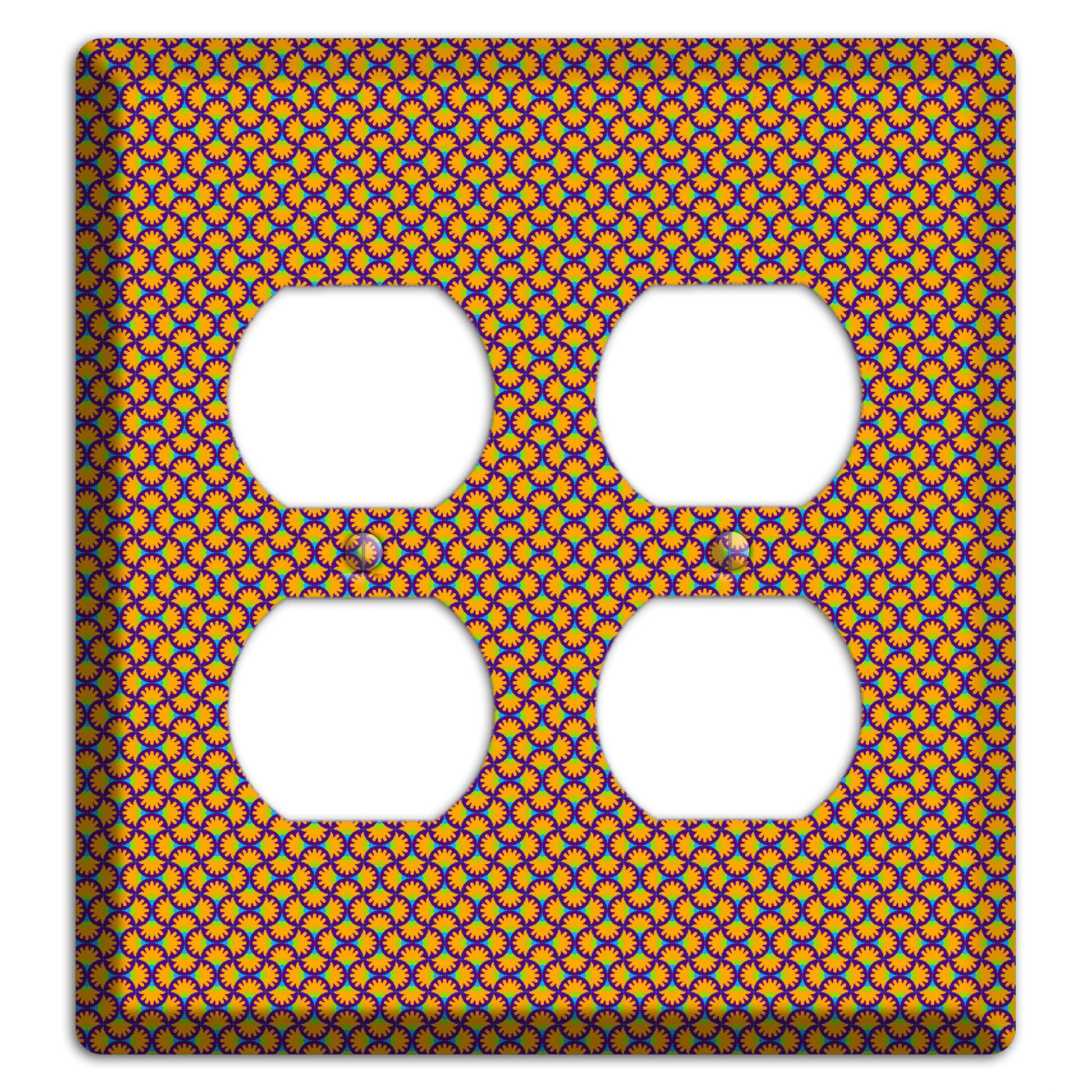 Purple Orange Green Scallop Translation 2 Duplex Wallplate