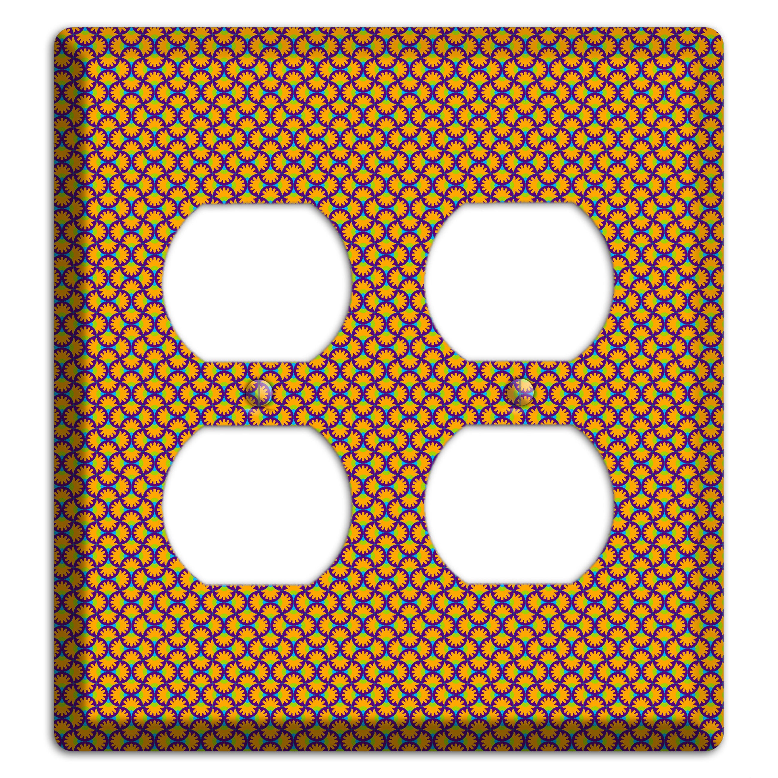 Purple Orange Green Scallop Translation 2 Duplex Wallplate