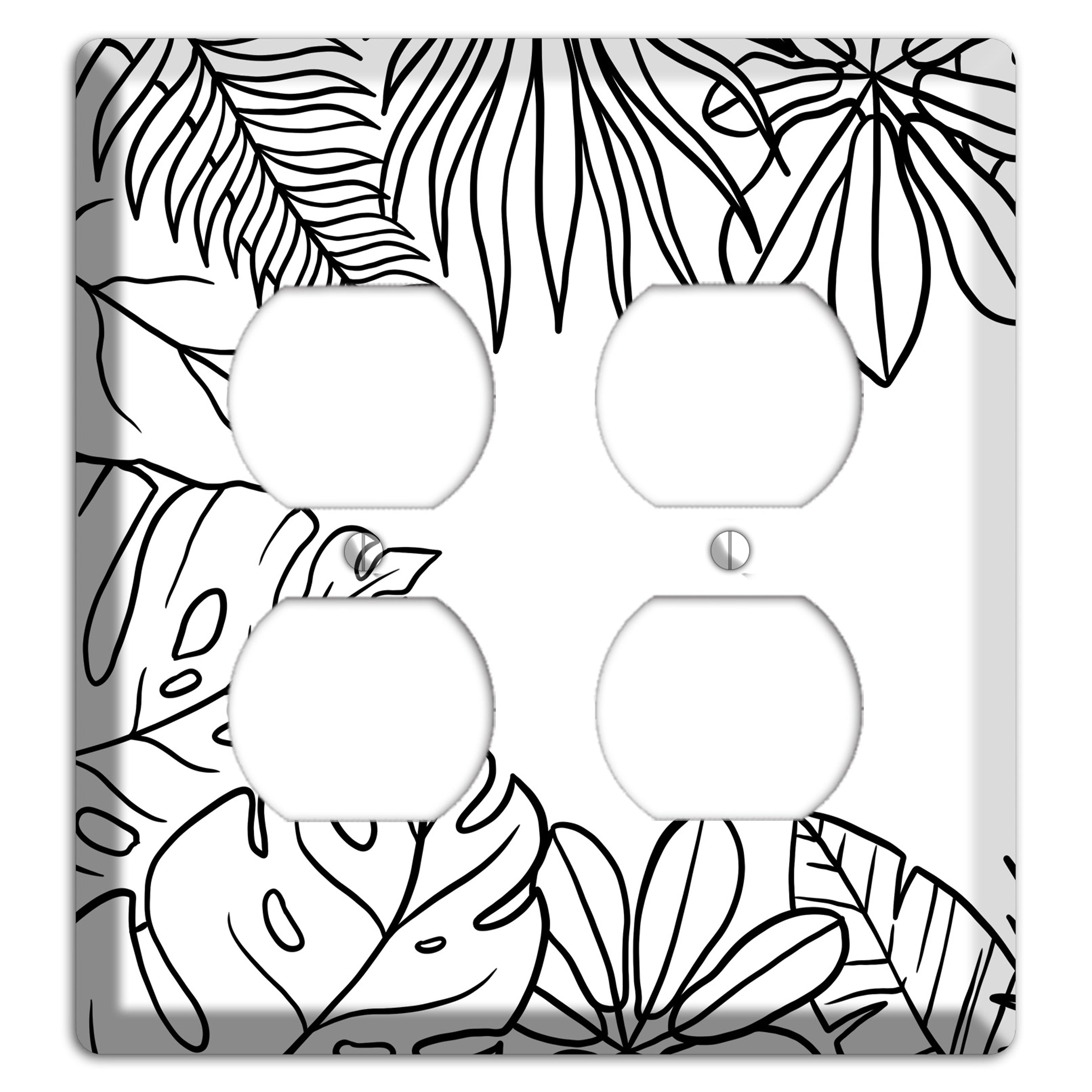 Hand-Drawn Leaves 3 2 Duplex Wallplate
