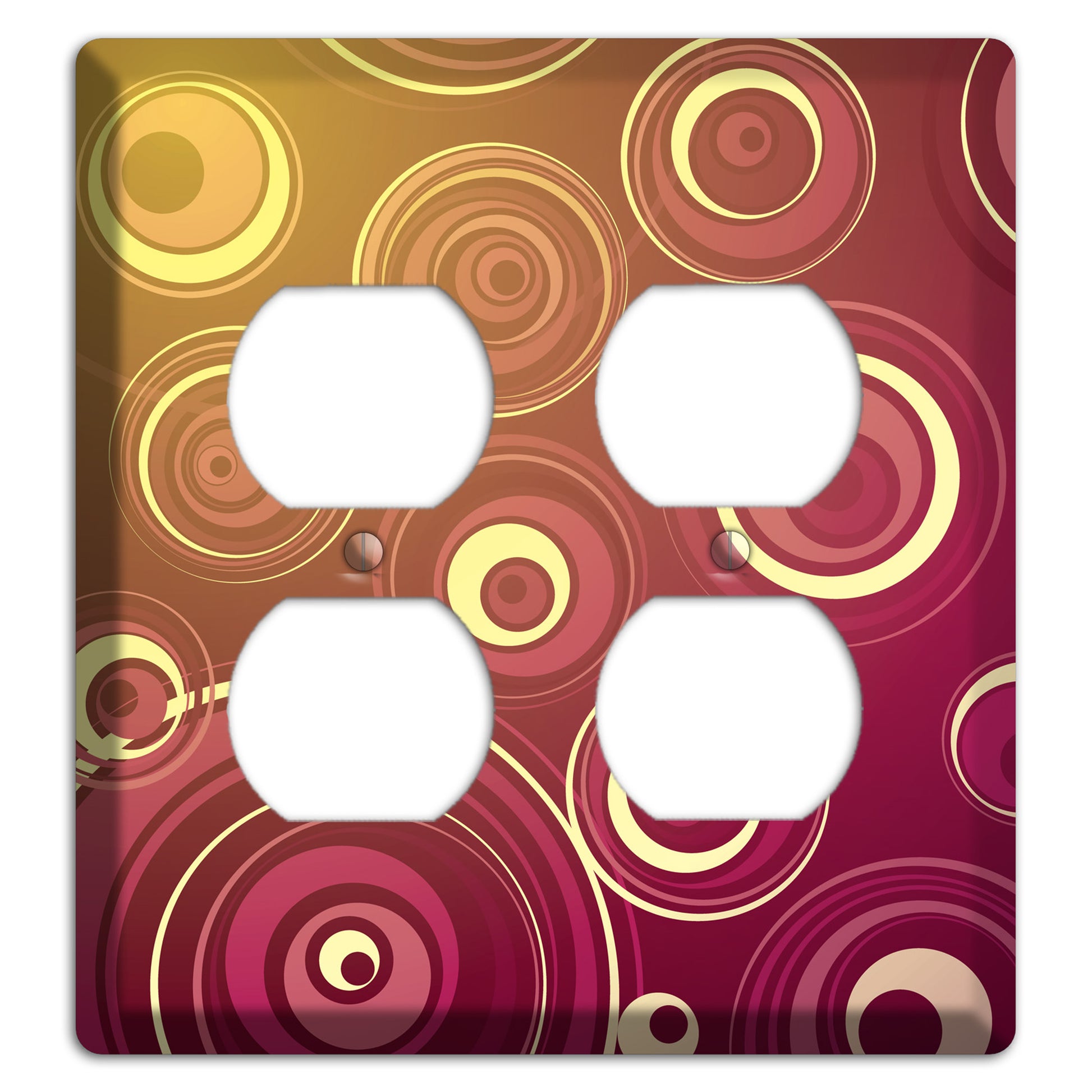 Maroon and Yellow Circles 2 Duplex Wallplate