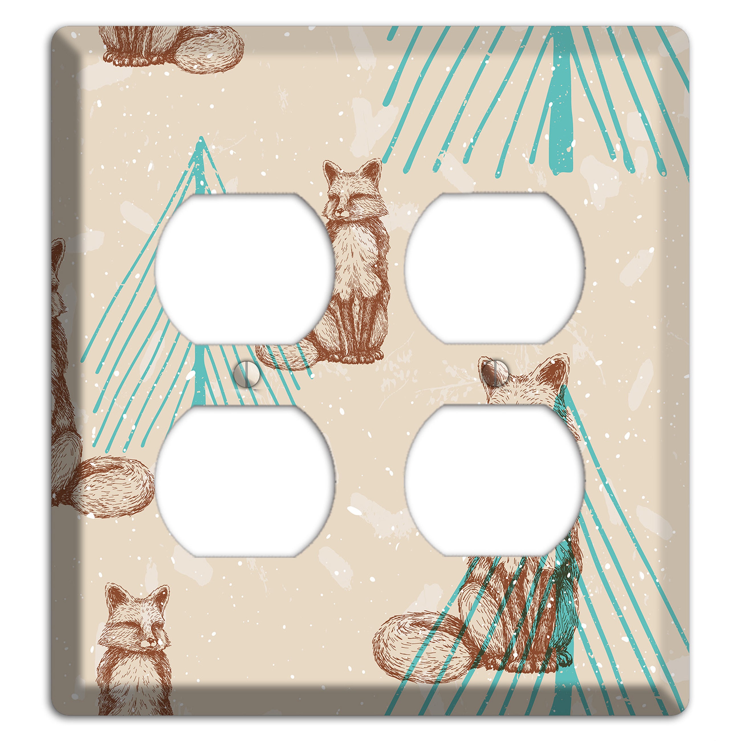 Wildlife Fox 2 Duplex Wallplate