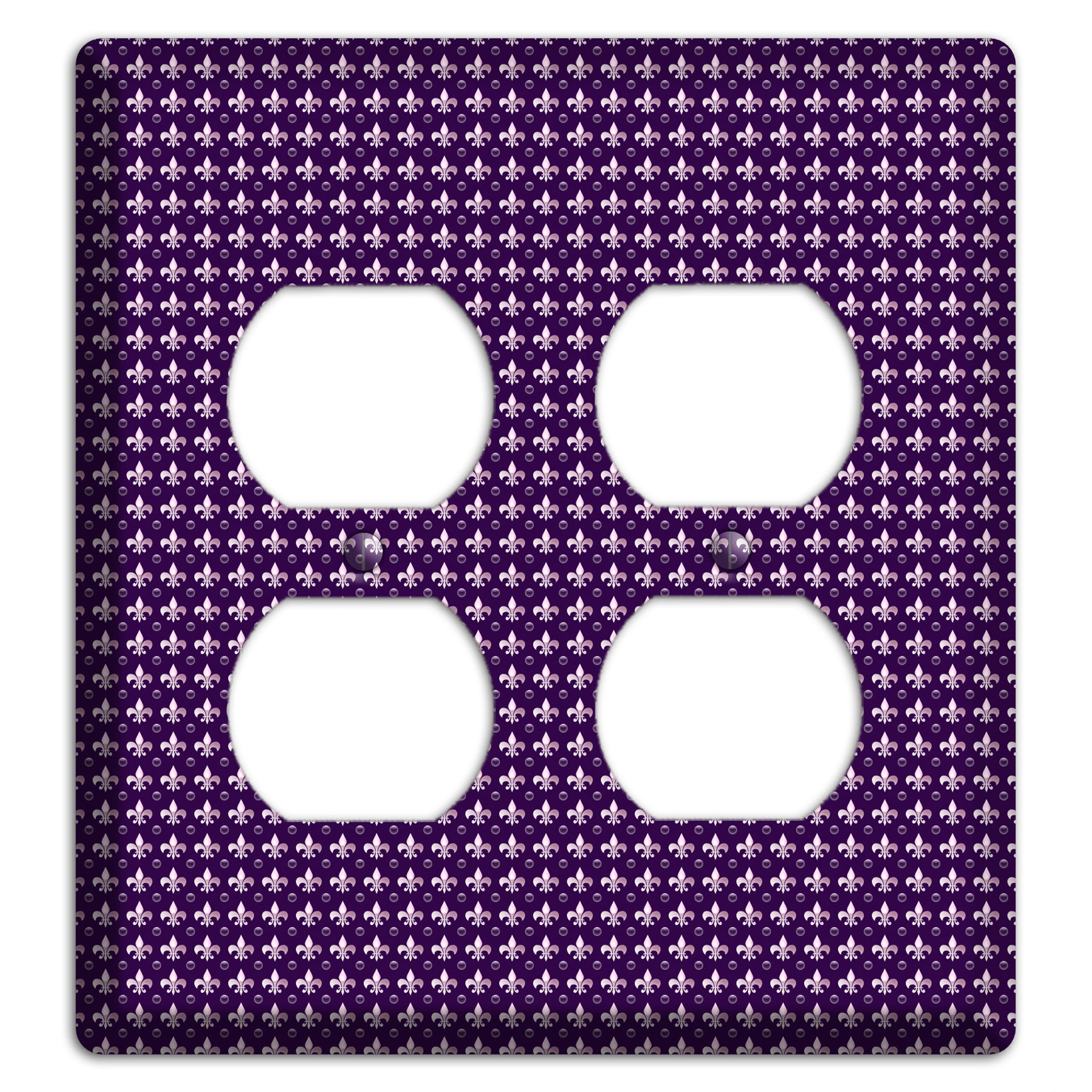 Purple Fleur de Lis 2 Duplex Wallplate