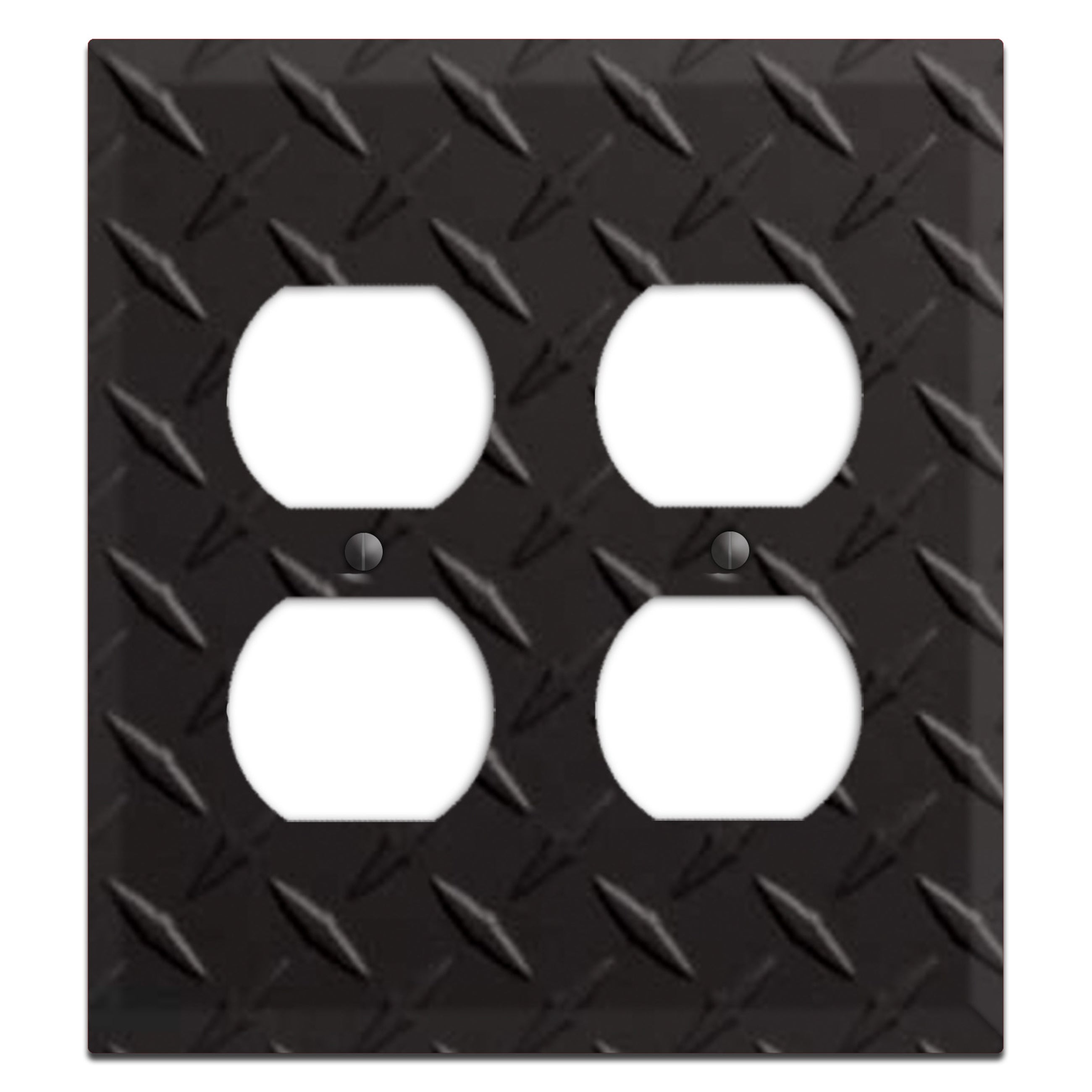 Diamond Tread Matte Black 2 Duplex Wallplate