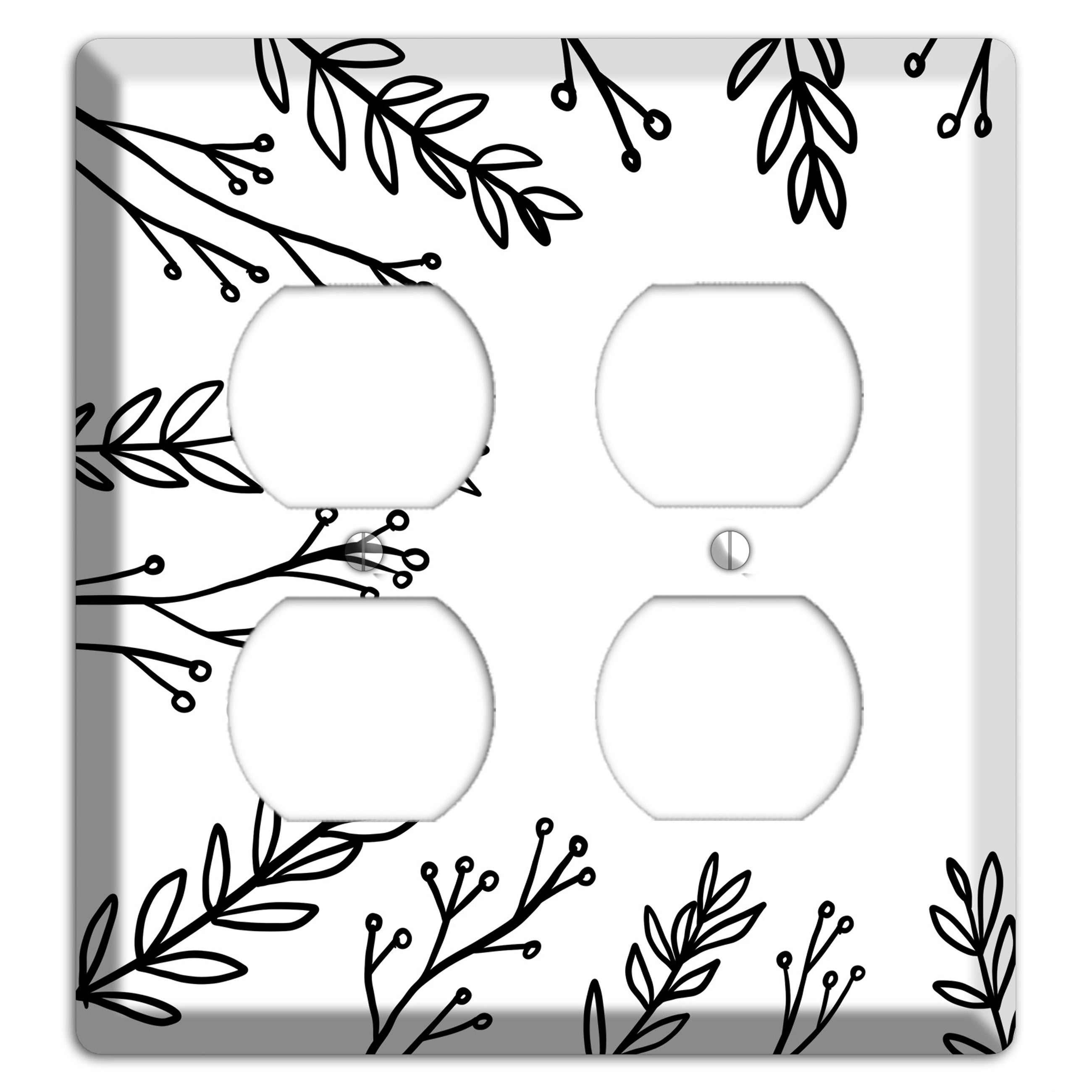 Hand-Drawn Leaves 9 2 Duplex Wallplate