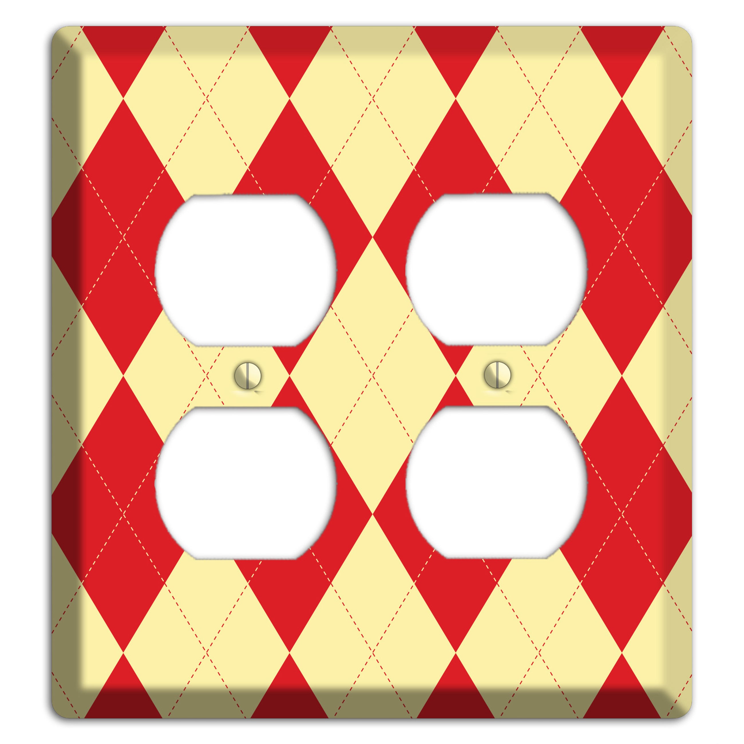 Orange and Yellow Argyle 2 Duplex Wallplate
