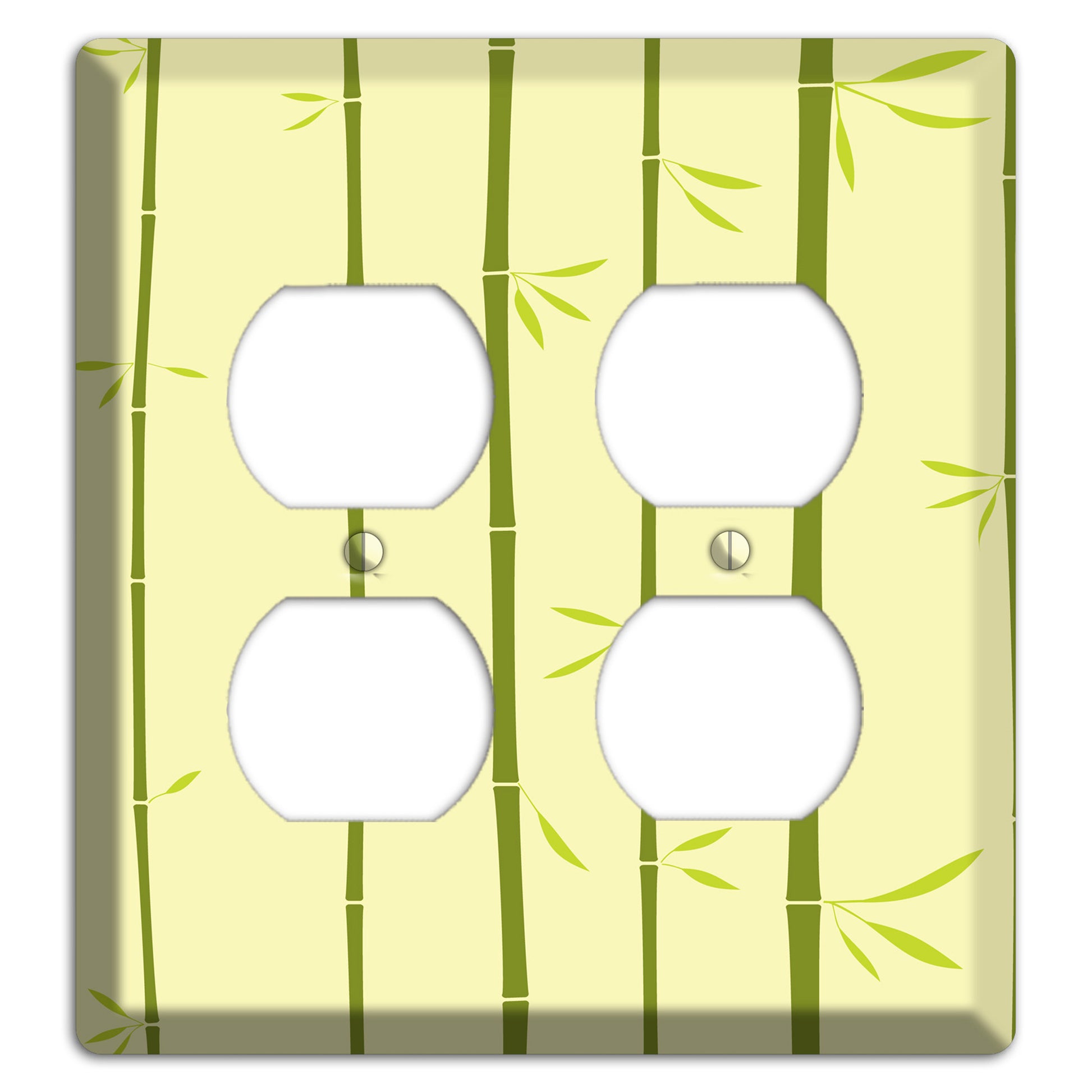 Yellow and Green Bamboo 2 Duplex Wallplate