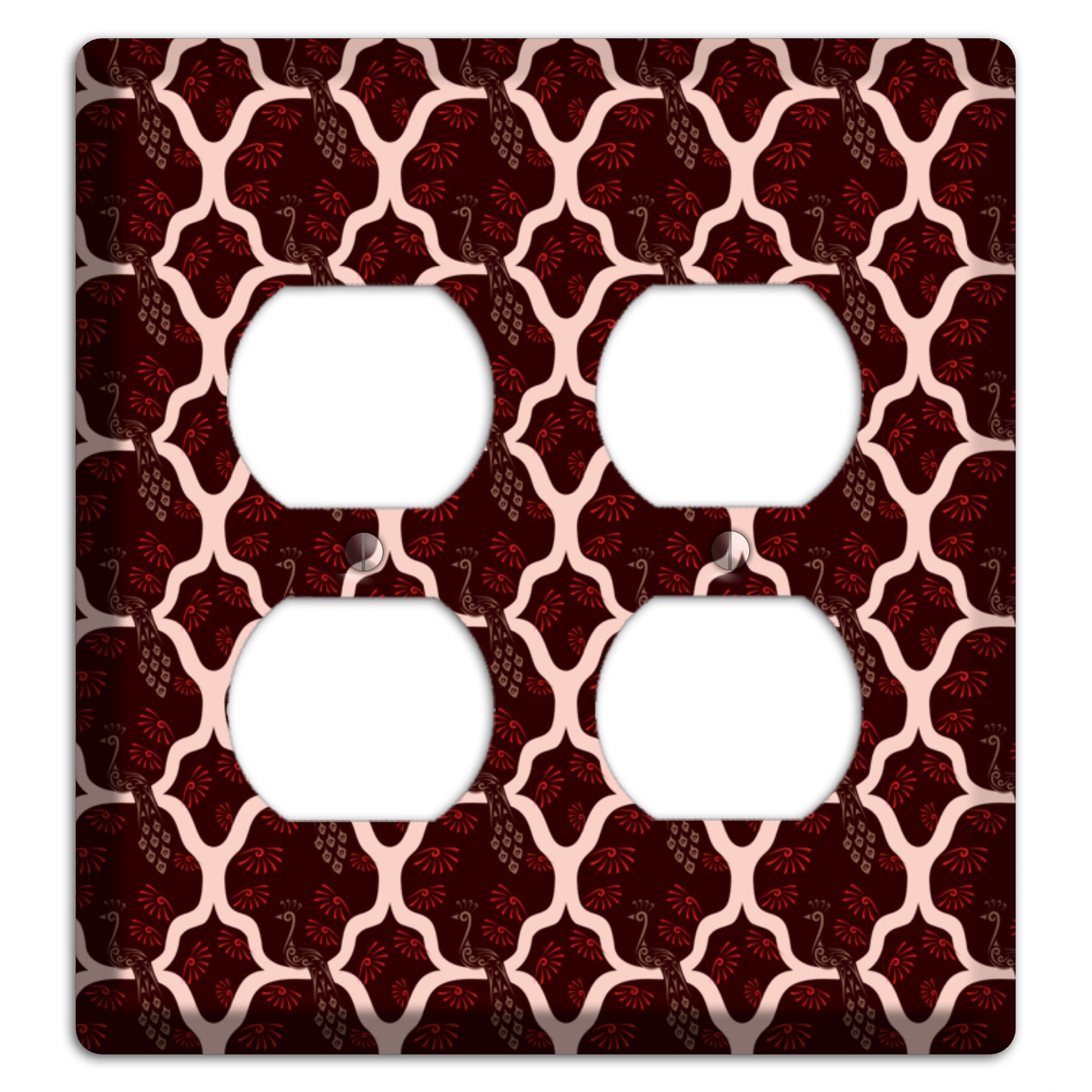 Dark Quatrefoil Peacock 2 Duplex Wallplate