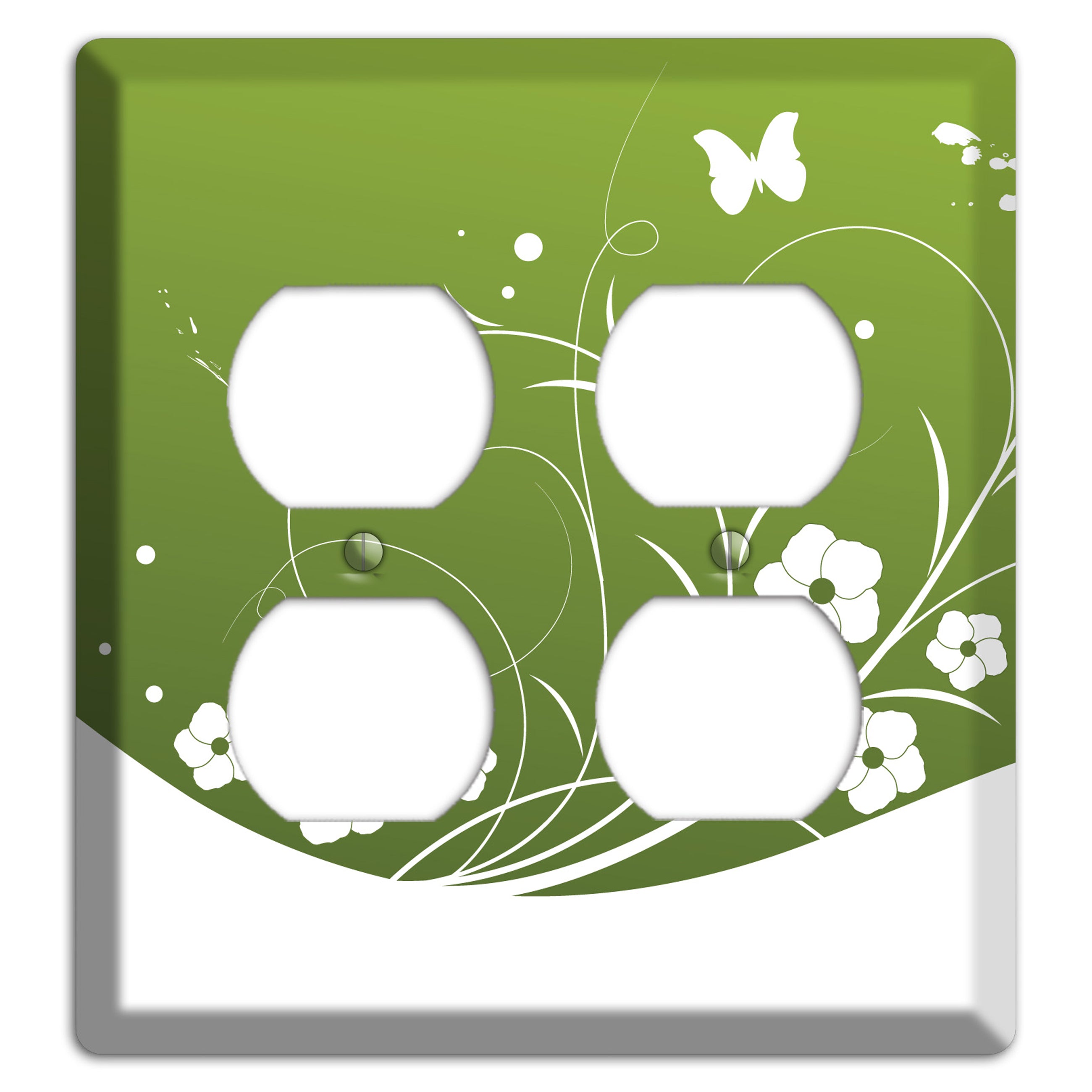 Green Floral Sprig 2 Duplex Wallplate