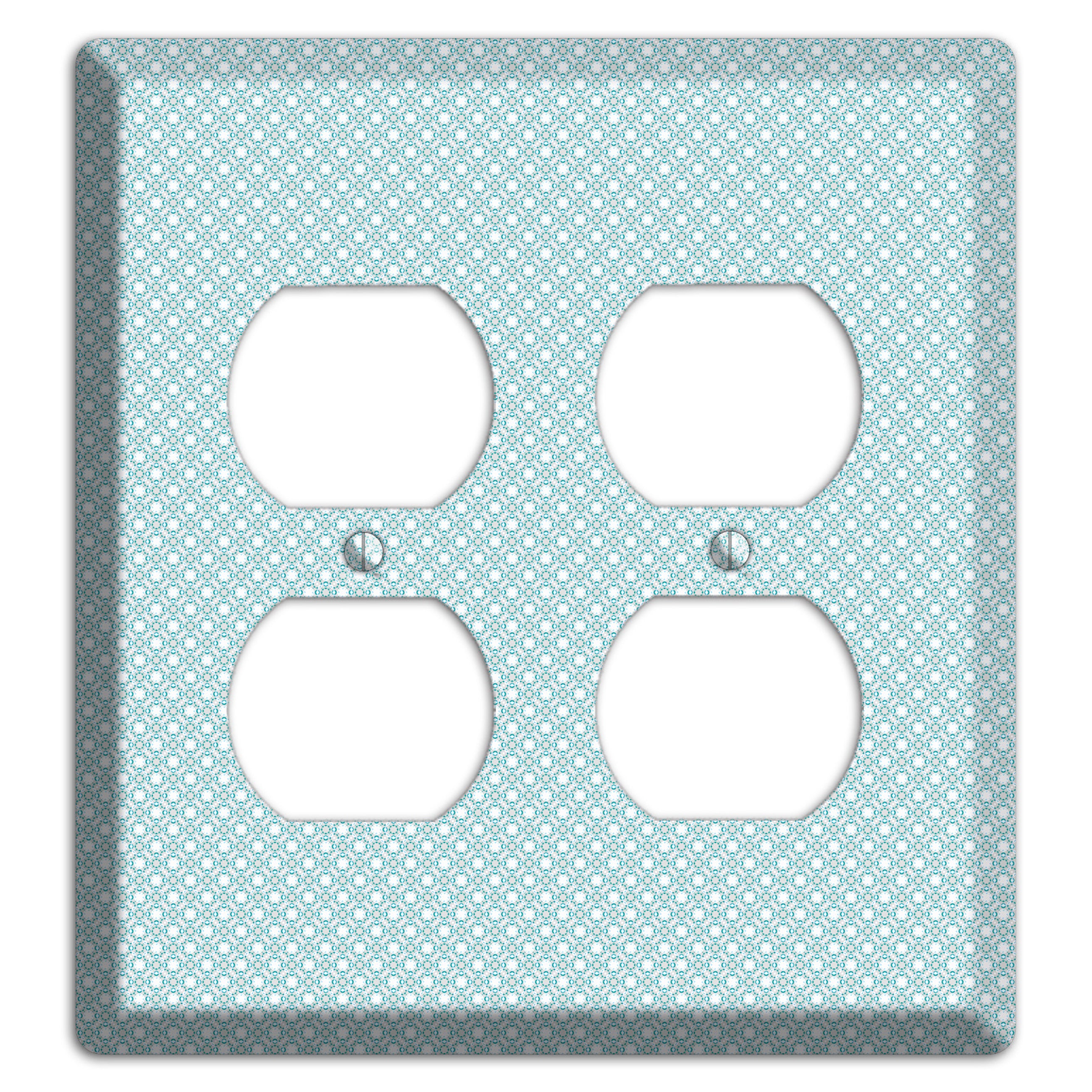 Light Blue Geometric 2 Duplex Wallplate