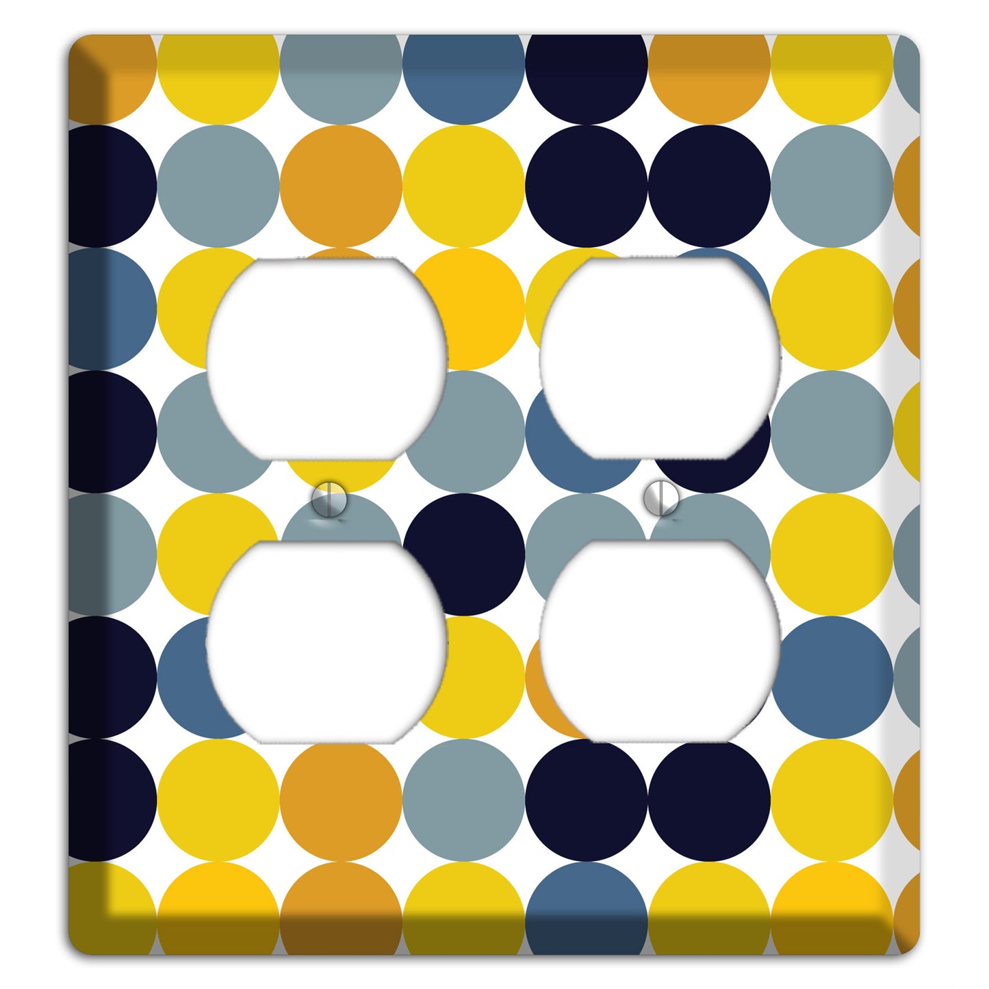 Multi Yellow and Blue Dots 2 Duplex Wallplate